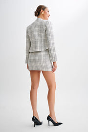 Priscilla Tweed Mini Skirt - White