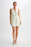Lorraine Linen Halter Mini Dress - Natural
