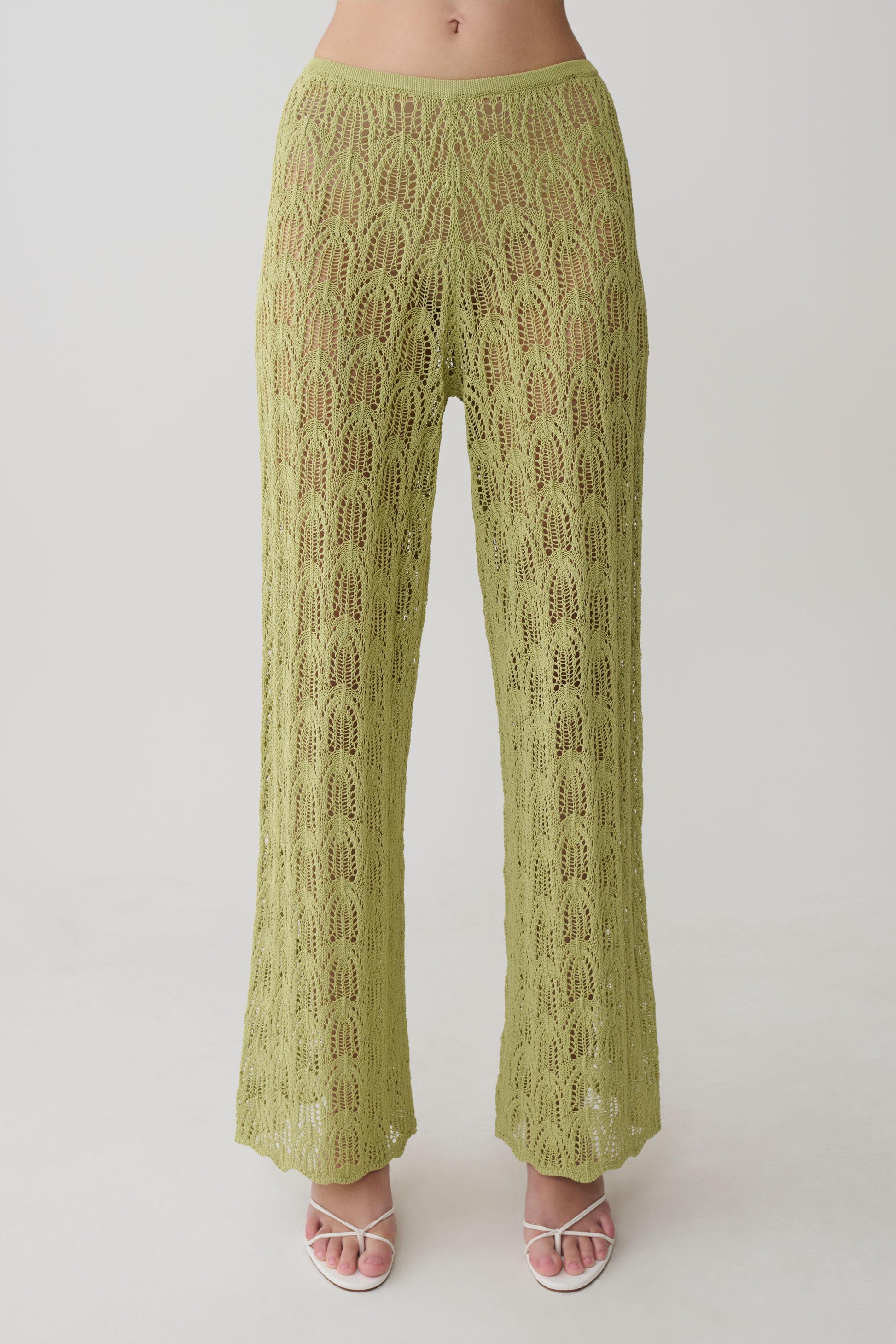Glinda Crochet Pants - Light Olive #9