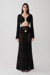 Mania Crochet Maxi Skirt With Hardware - Black