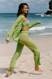 Lucille Shimmer Swim Cover Up Pants - Lime Sparkle