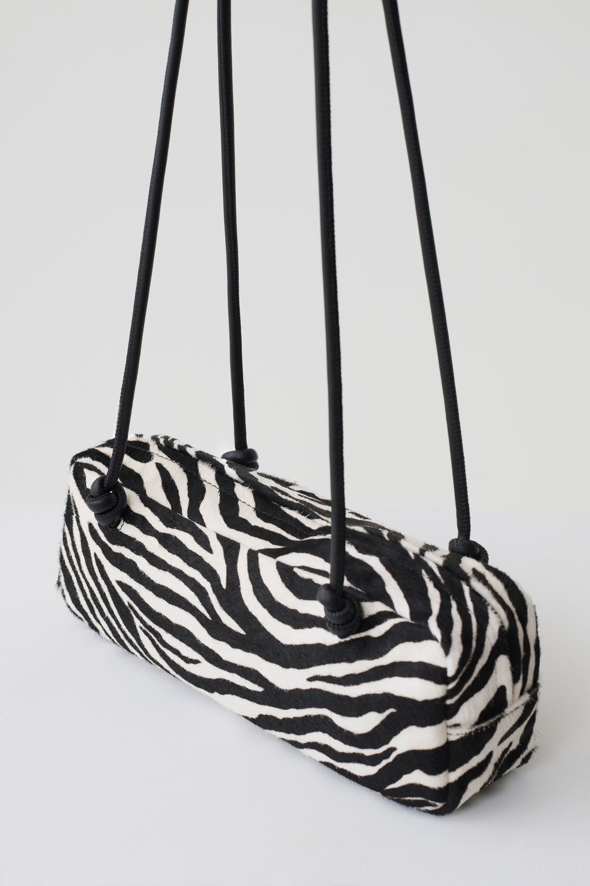 Hillary Pony Fur Bag - Zebra Print #3