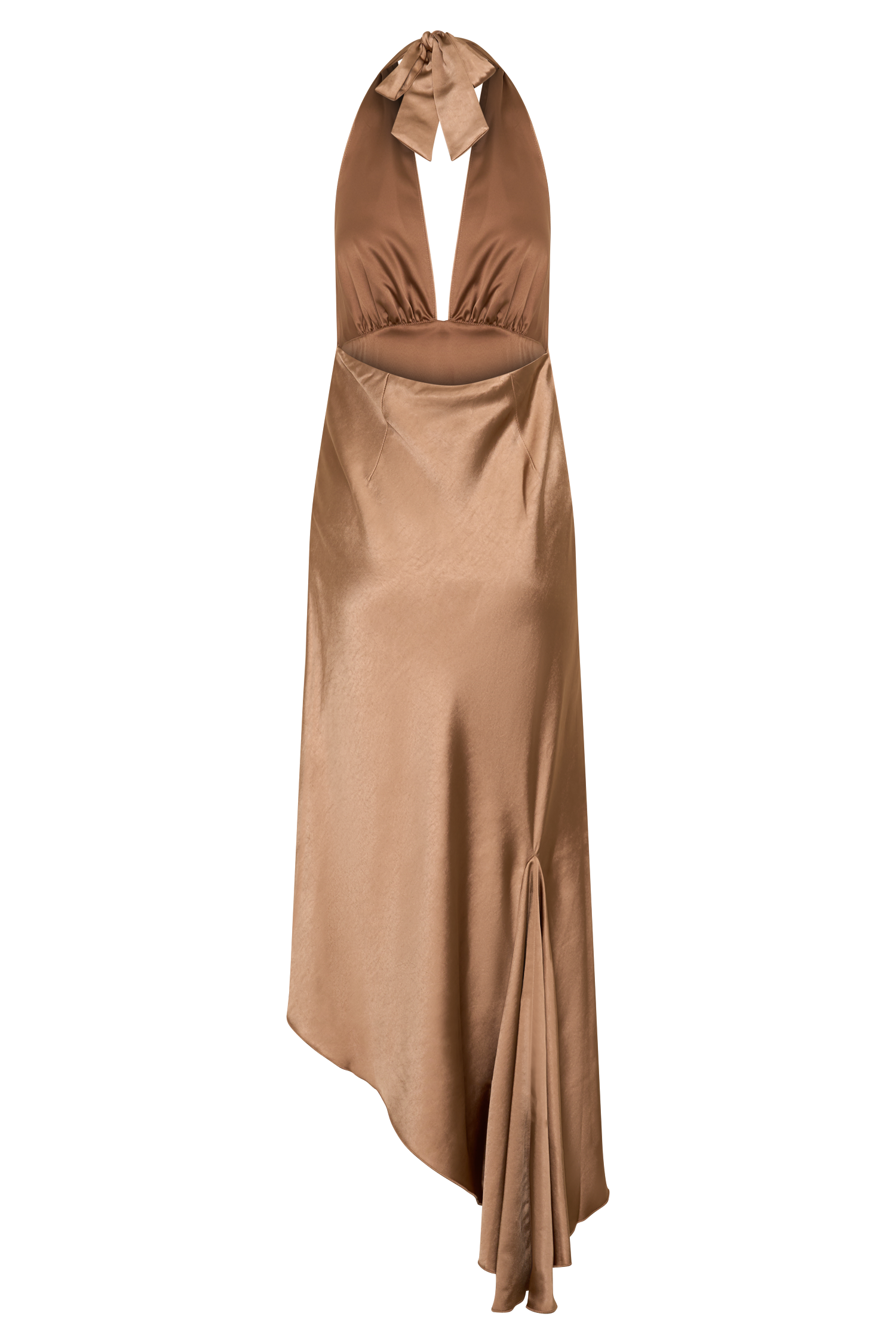 brown satin halter dress - Halter Dress - Sexy Mini Dress to for special occasions and events. Cinnamon Glaze Halter Satin Maxi