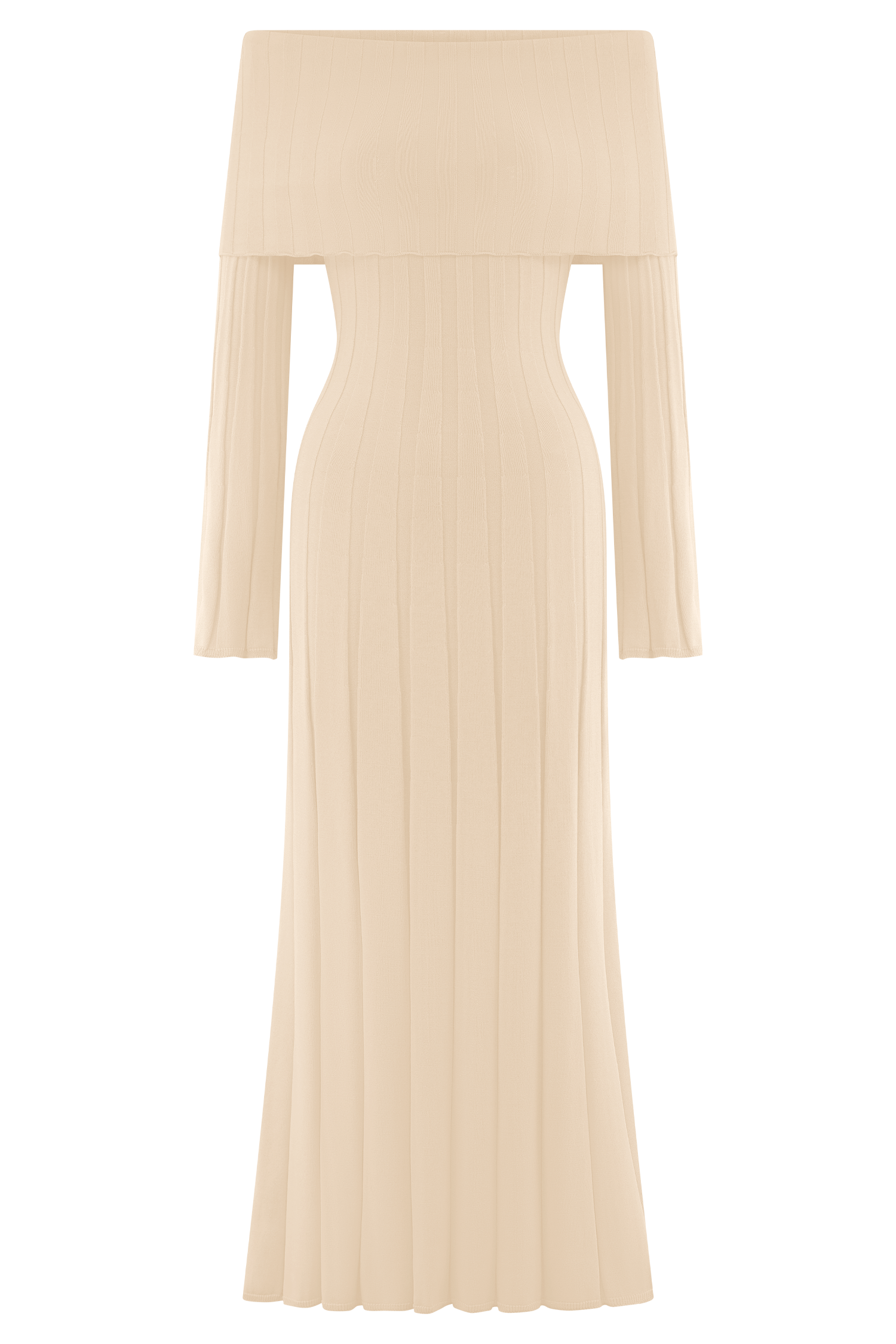 Alonza Long Sleeve Knit Midi Dress / Cream | Meshki | M Alonza Long Sleeve Knit Midi Dress / Cream | Meshki | M