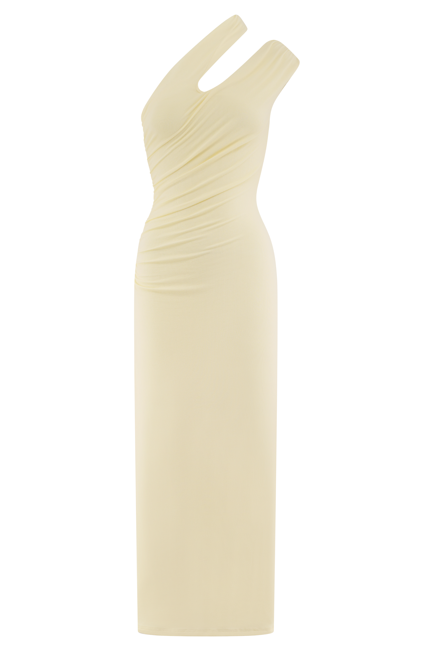 Anastasia One Shoulder Modal Midi Dress - Pale Lemon #9