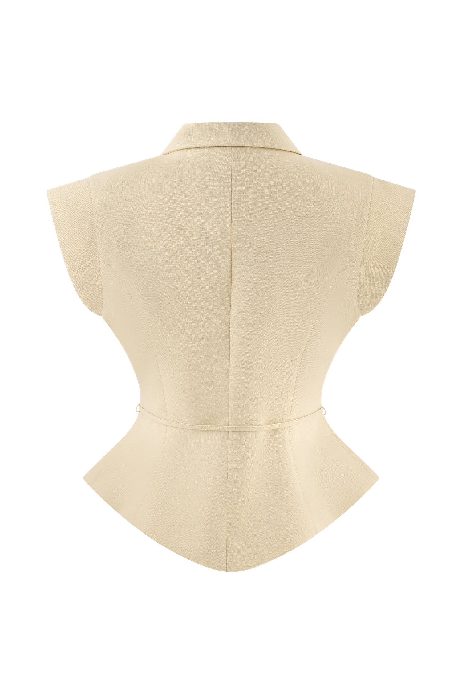 Andina Shortsleeve Linen Top - Natural Beige #10