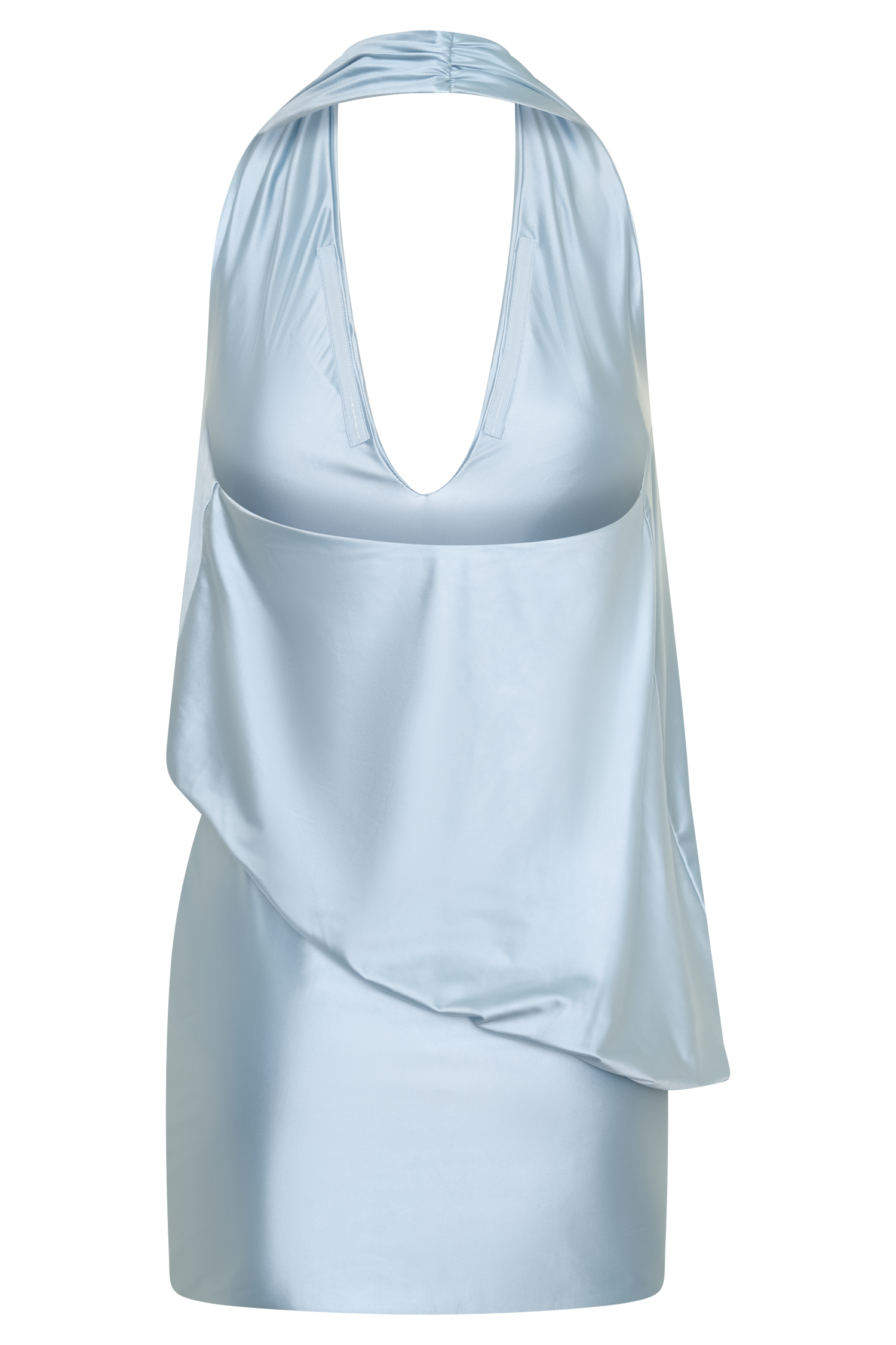 Arabel Draped Halter Mini Dress - Pale Blue #8