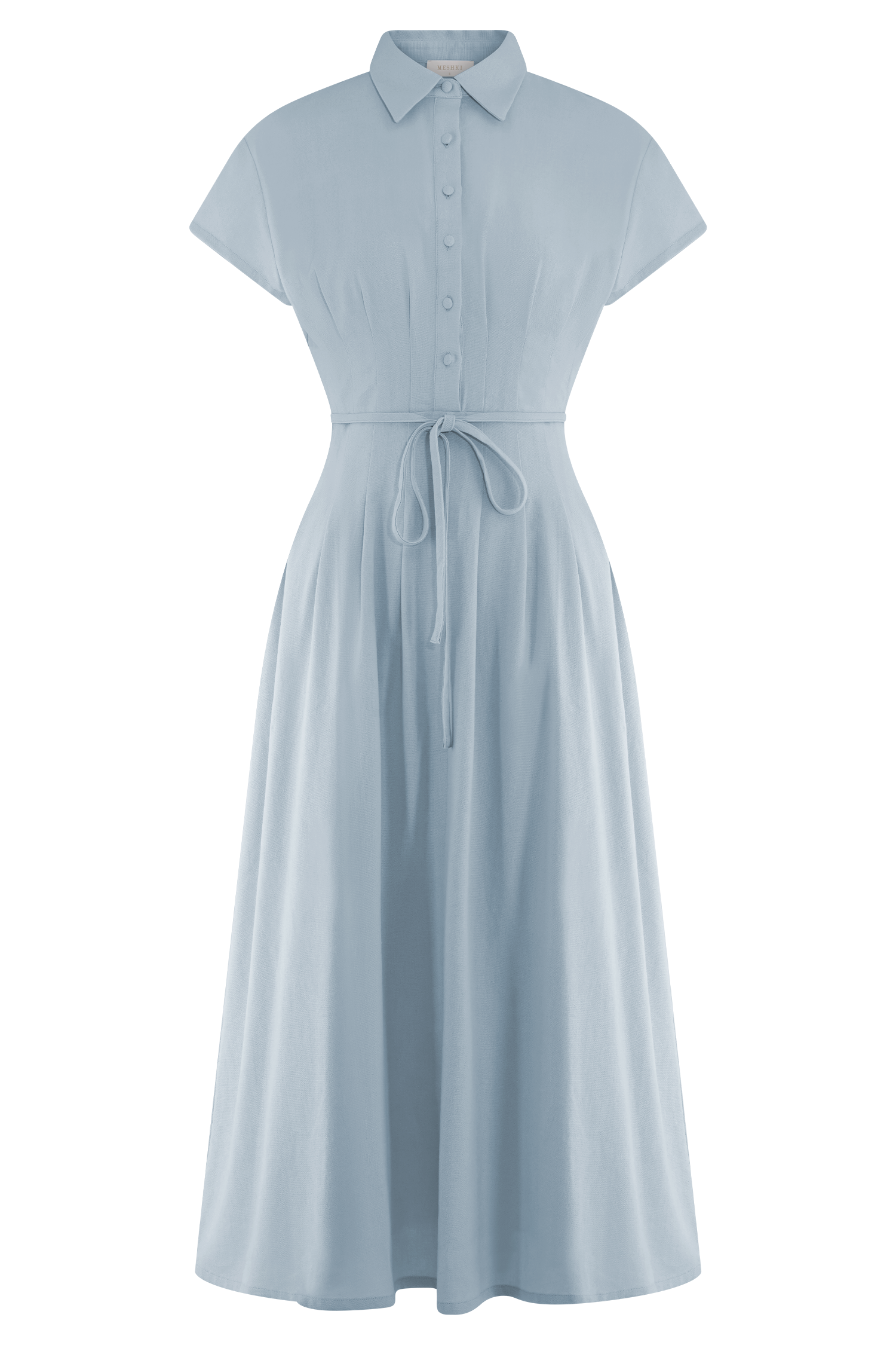 Aysha Buttoned Linen Midi Dress