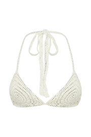 Verity Embellished Knit Bikini Top - Buttercream