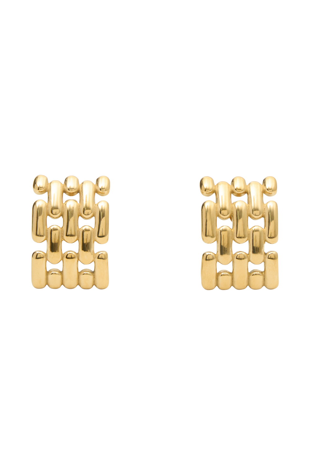 Denise Cross Hatch Earrings - Gold