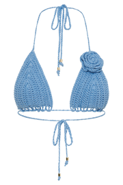 Verali Rose Crochet Bikini Top - Cornflower Blue