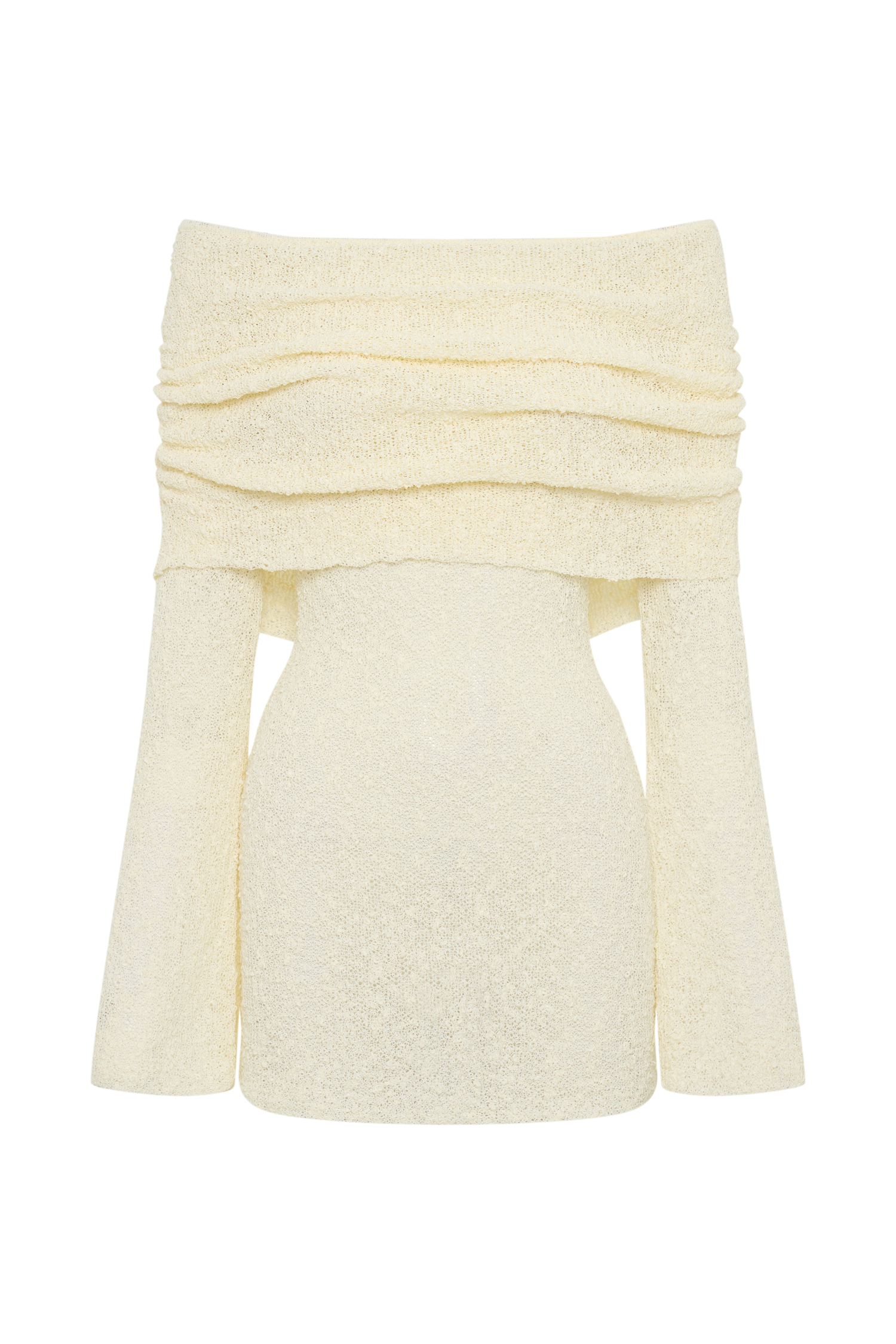 Marisol Off Shoulder Boucle Mini Dress / Ivory | MESHKI | 3XL Marisol Off Shoulder Boucle Mini Dress / Ivory | MESHKI | 3XL