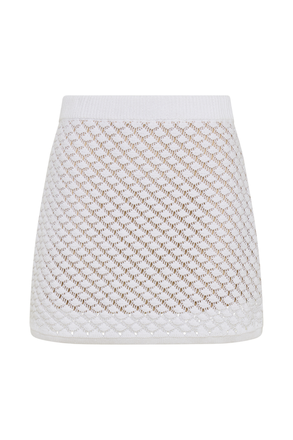 Lorenza Knit A-Line Mini Skirt - Ivory