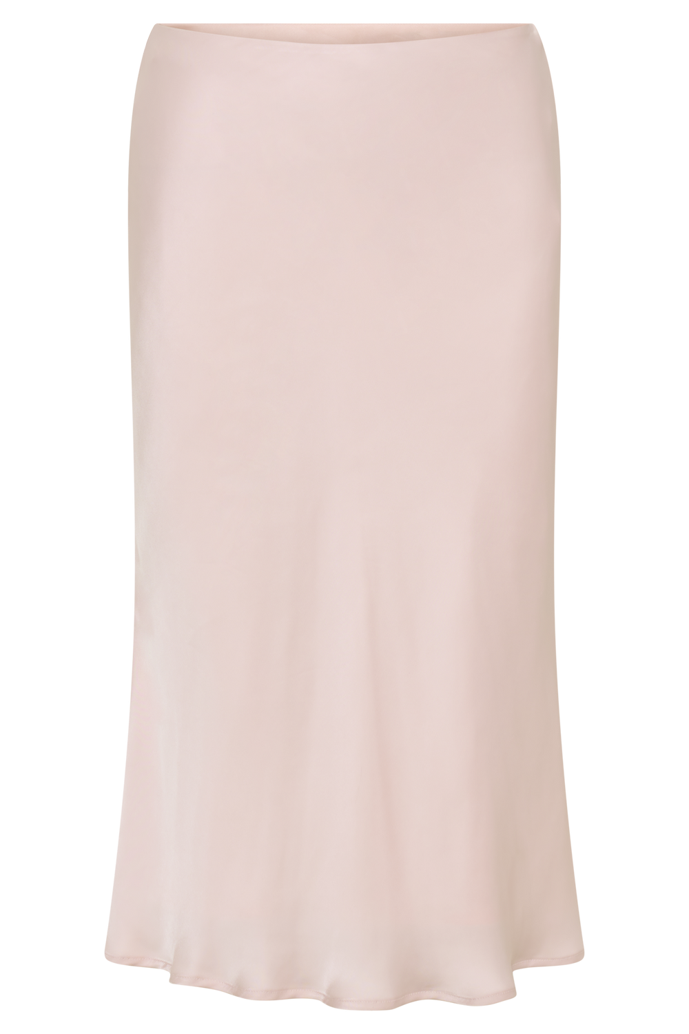 Allegra Satin Knee Length Skirt - Pale Pink