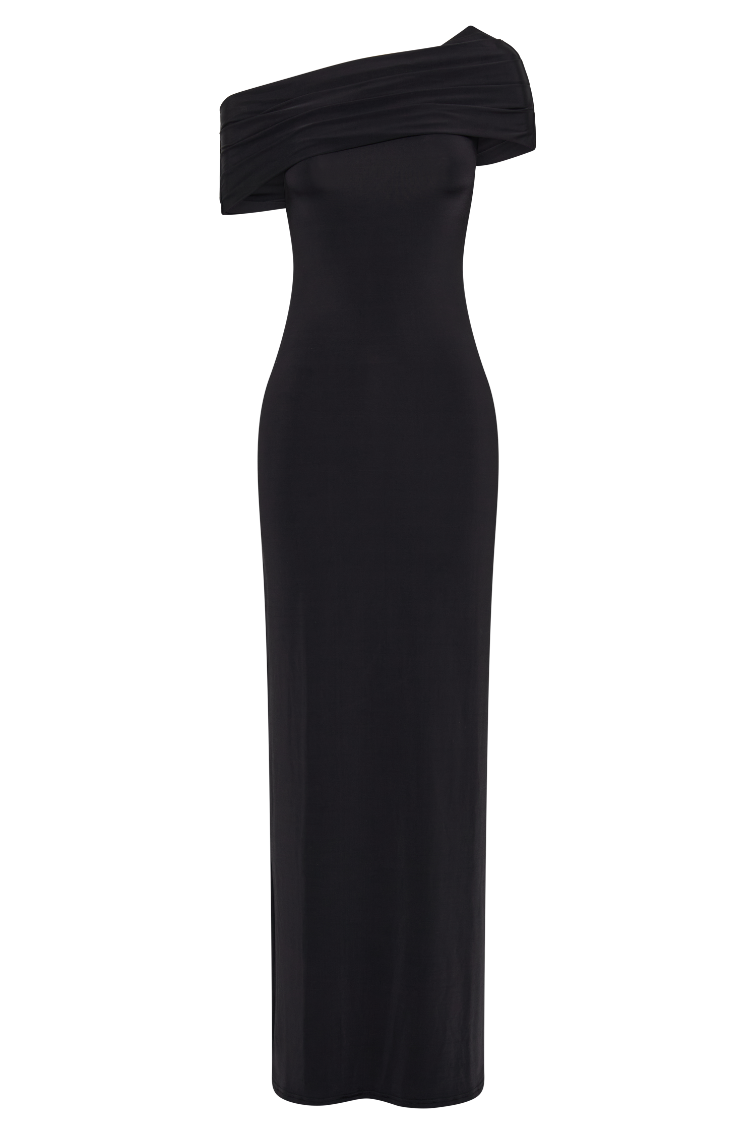 black off the shoulder maxi dress casual ABBIE OFF SHOULDER MAXI DRESS - Black