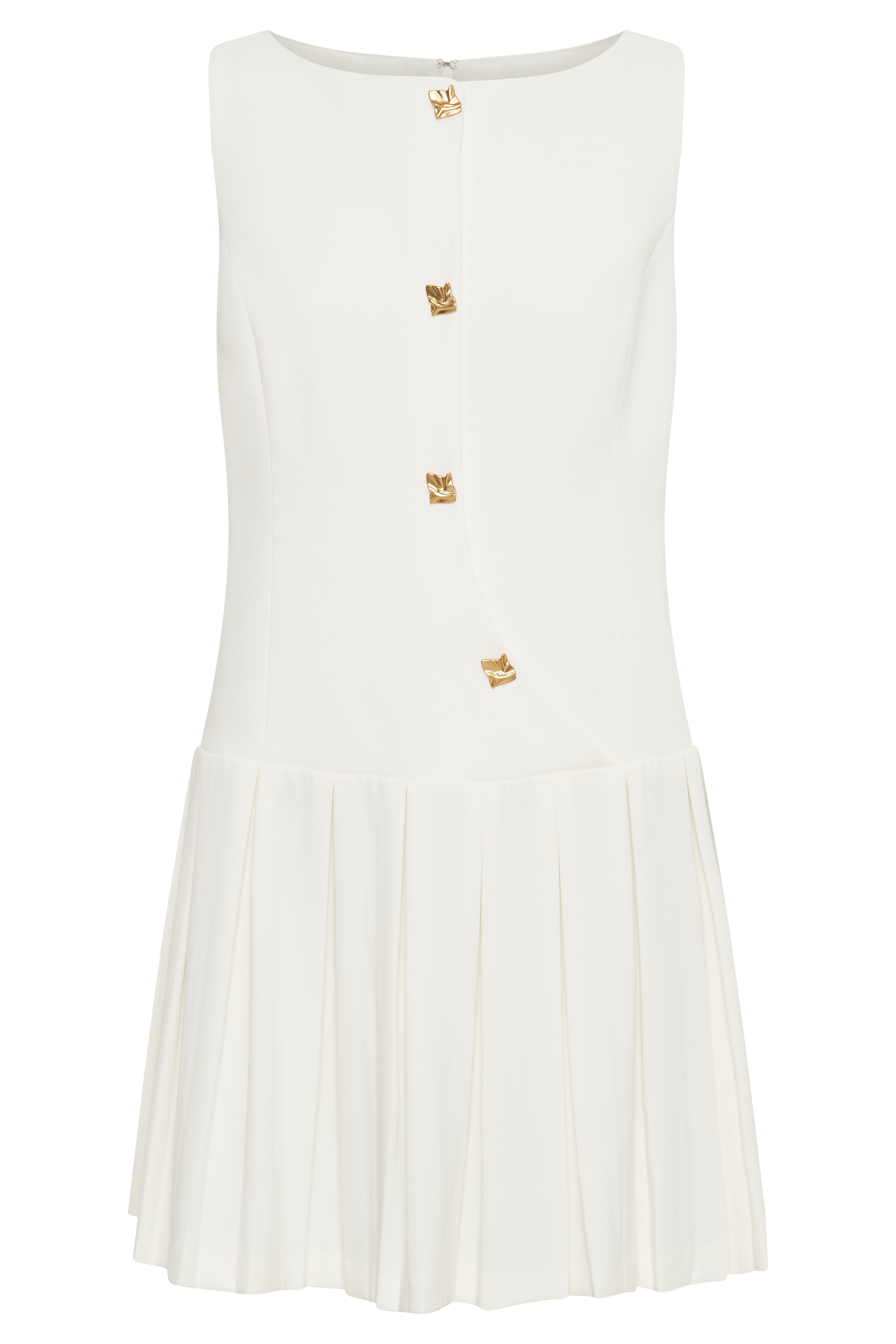 Mackenzie Sleeveless Pleated Mini Dress - Ivory #7