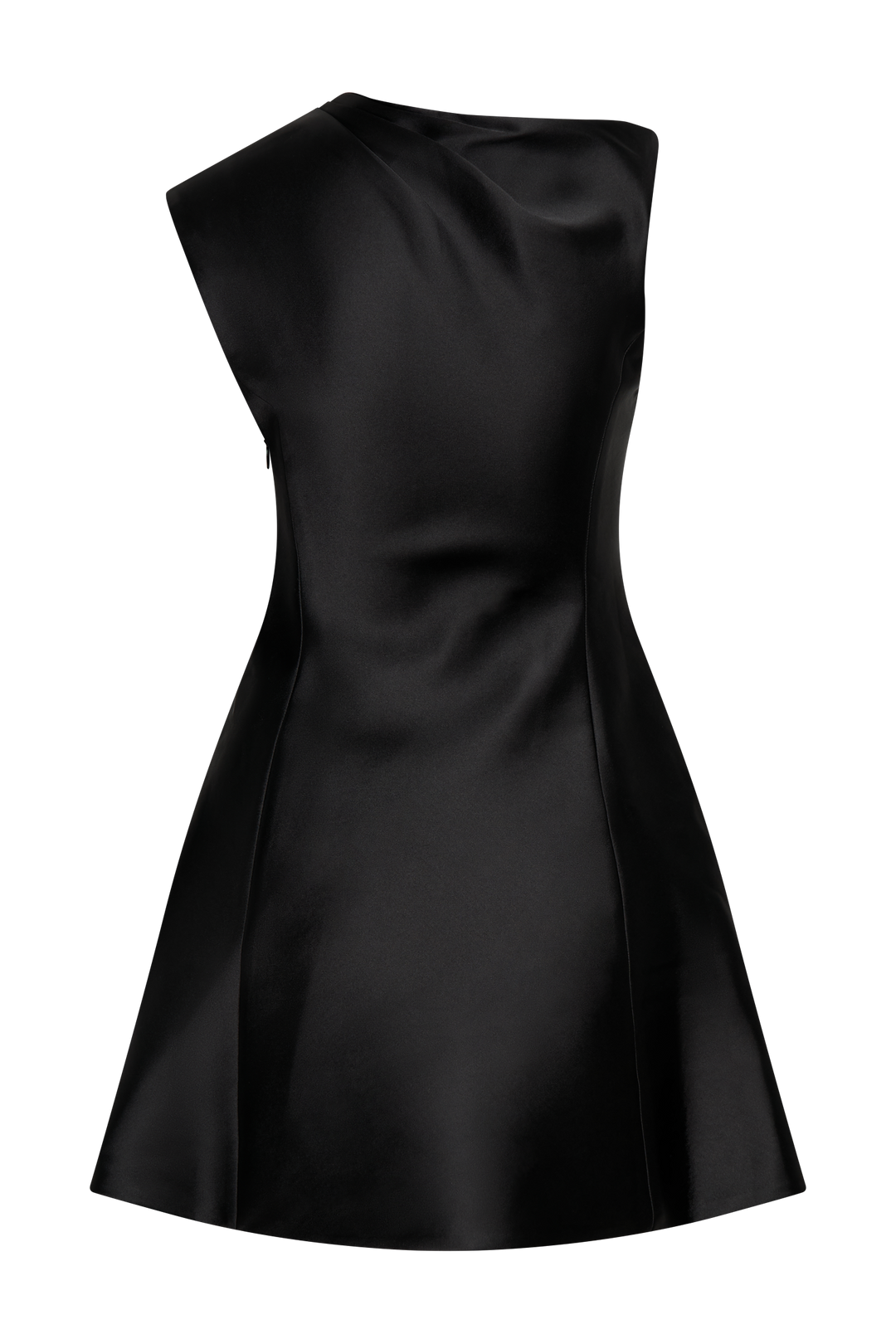 Granger Satin Structured Mini Dress Black MESHKI U.S