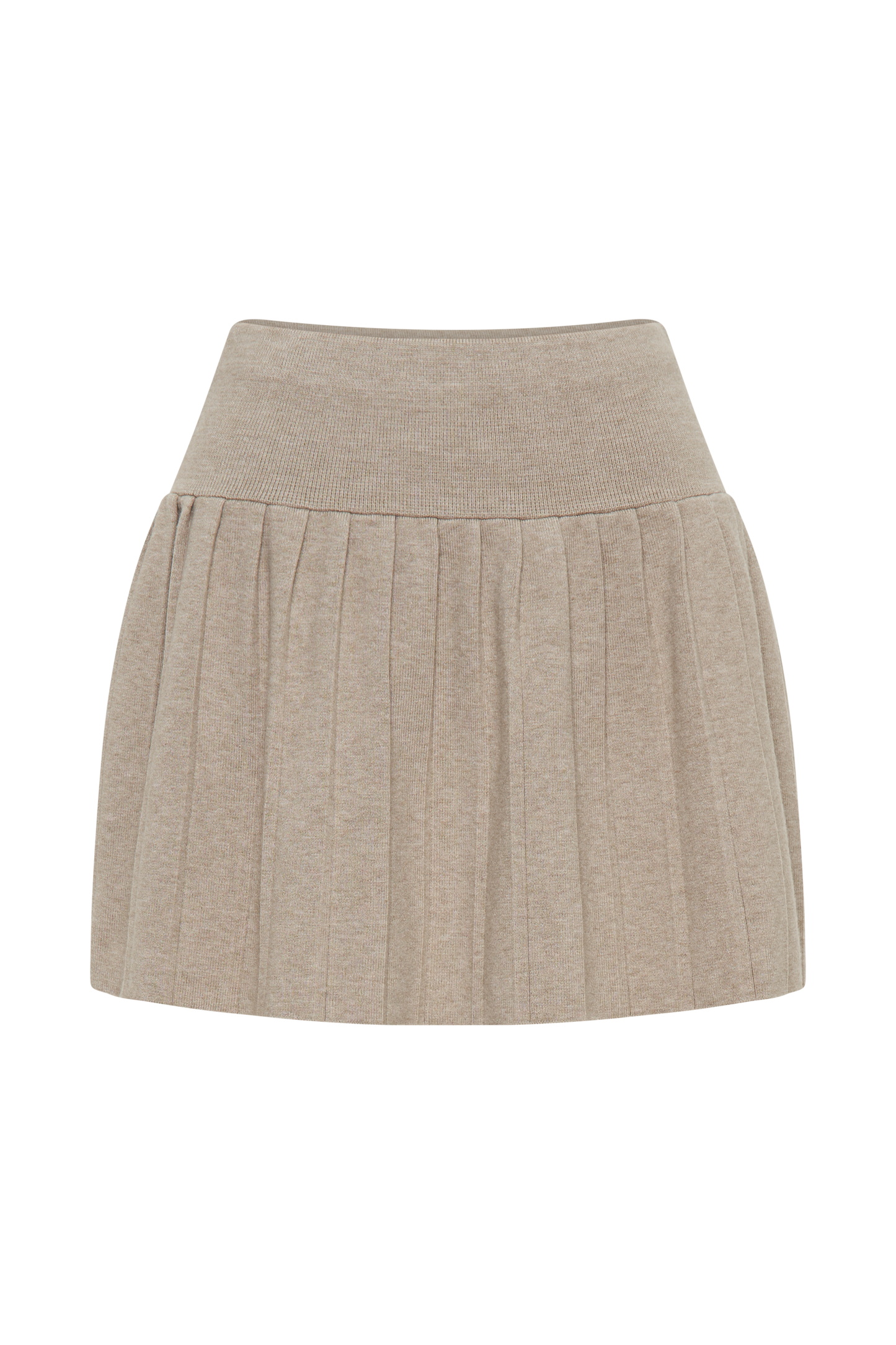 Beverly Knit Pleated Mini Skirt - Oak | MESHKI US Beverly Knit Pleated Mini Skirt - Oak | MESHKI US