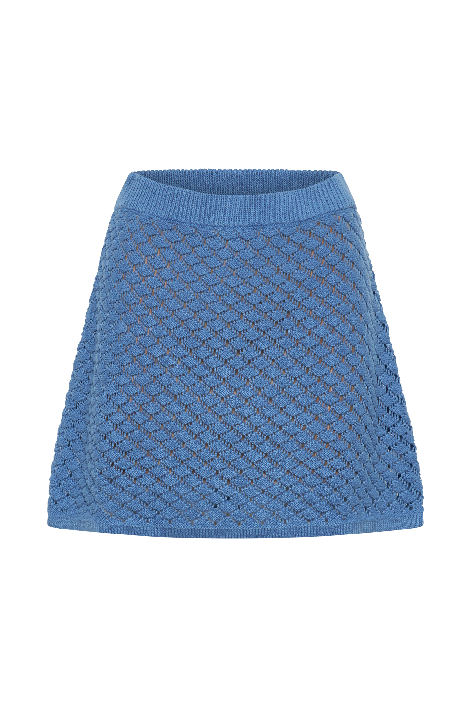 Lorenza Knit A-Line Mini Skirt - Periwinkle | MESHKI US