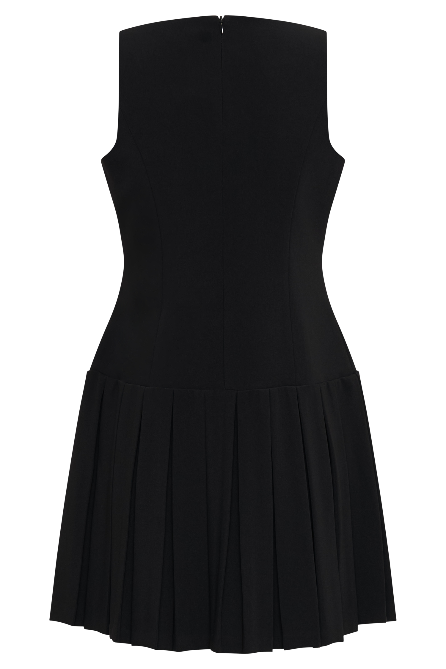 Mackenzie Sleeveless Pleated Mini Dress / Black | MESHKI