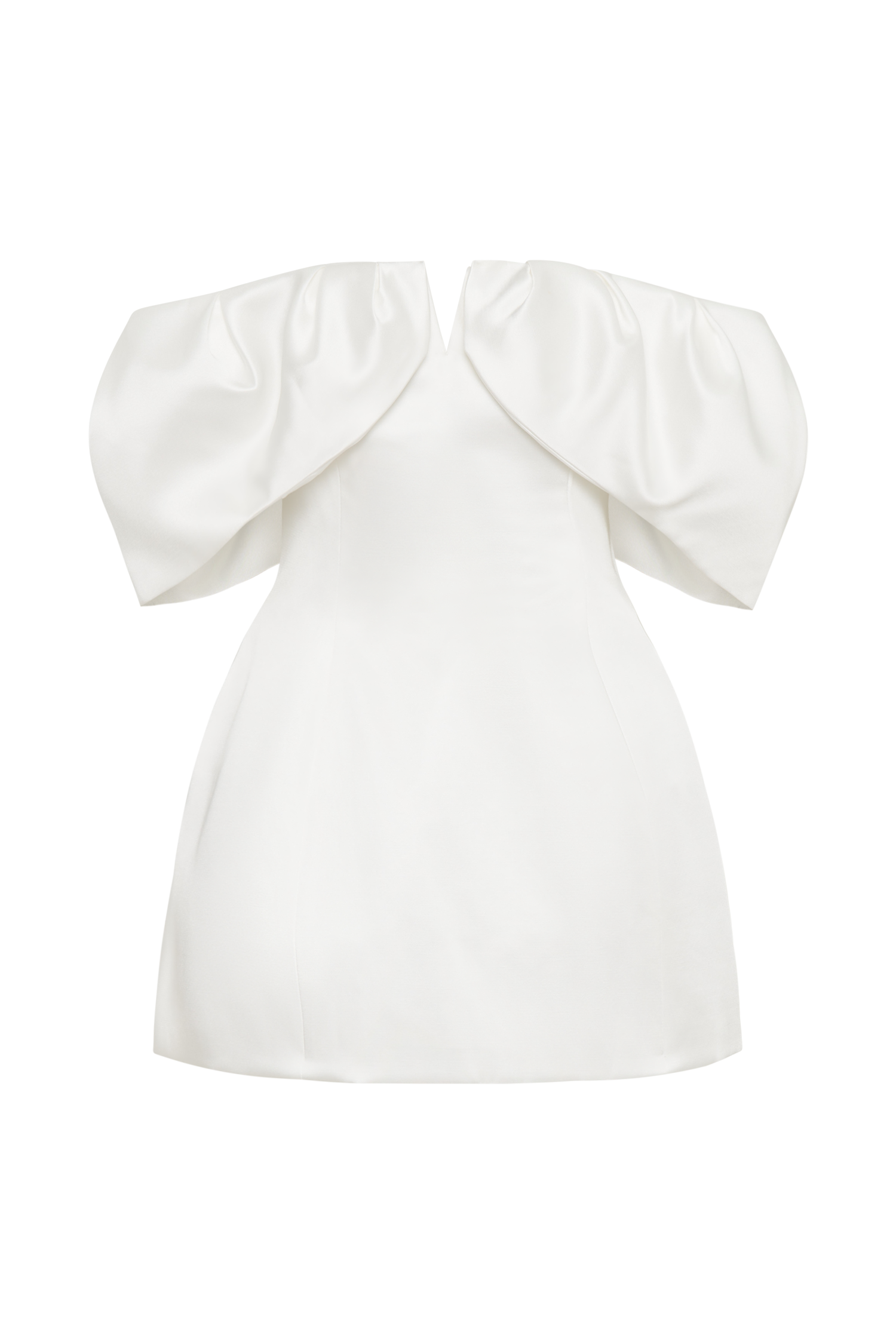 Portia Off Shoulder Satin Corset Dress White MESHKI US