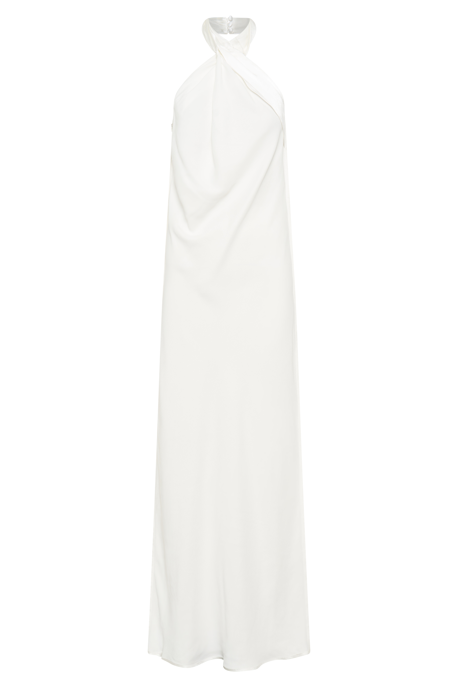 Laura Halter Satin Gown - White | MESHKI US Laura Halter Satin Gown - White | MESHKI US