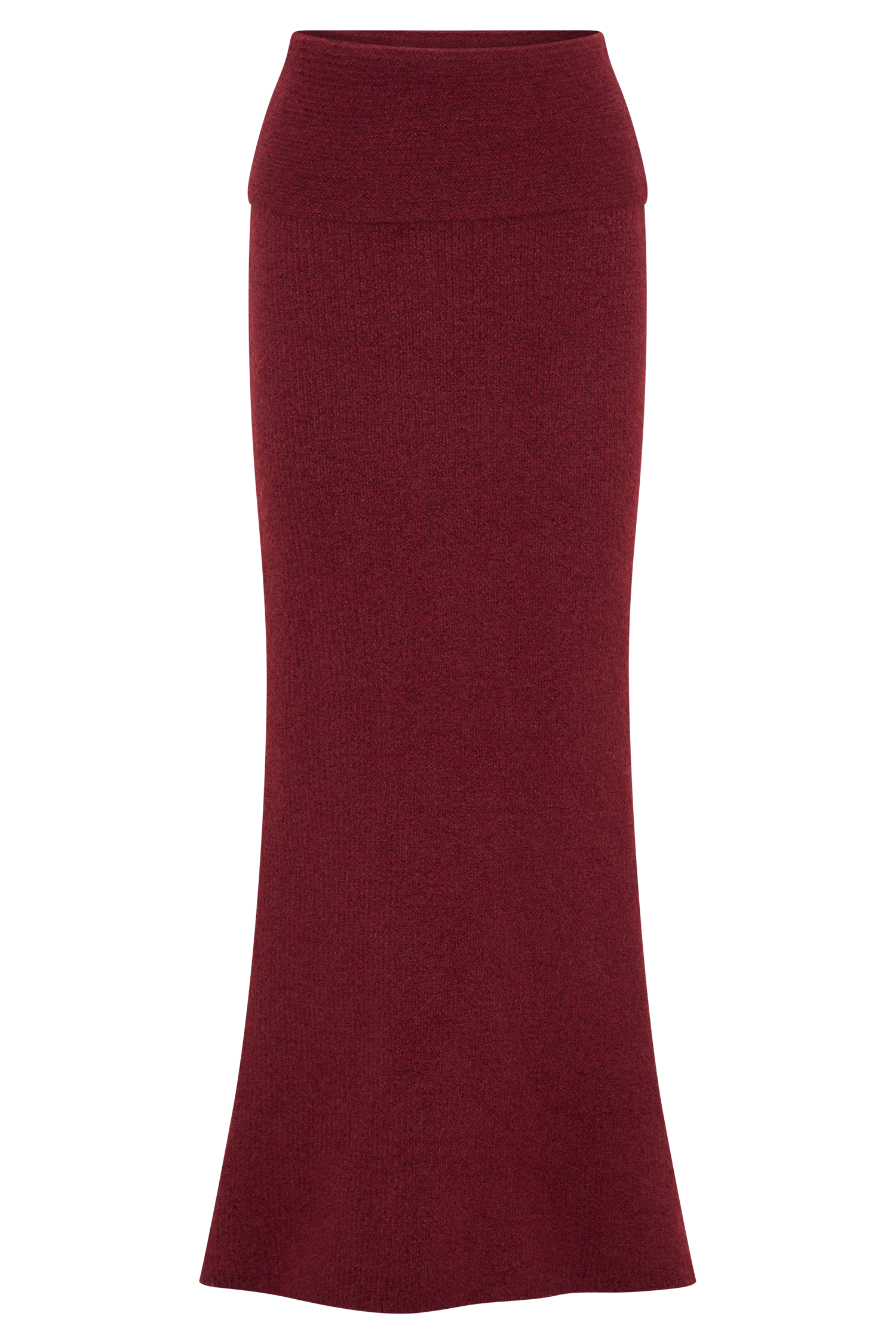 Charlotte Knit Maxi Skirt With Overlay Merlot MESHKI US