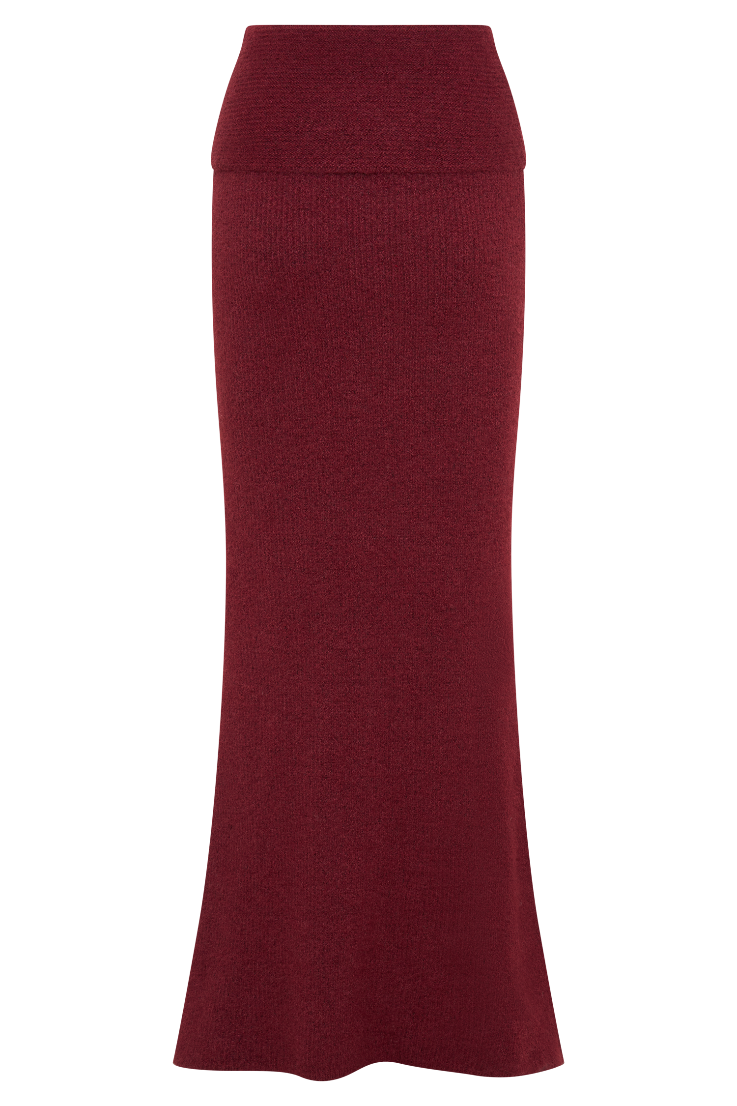 Charlotte Knit Maxi Skirt With Overlay Merlot MESHKI US