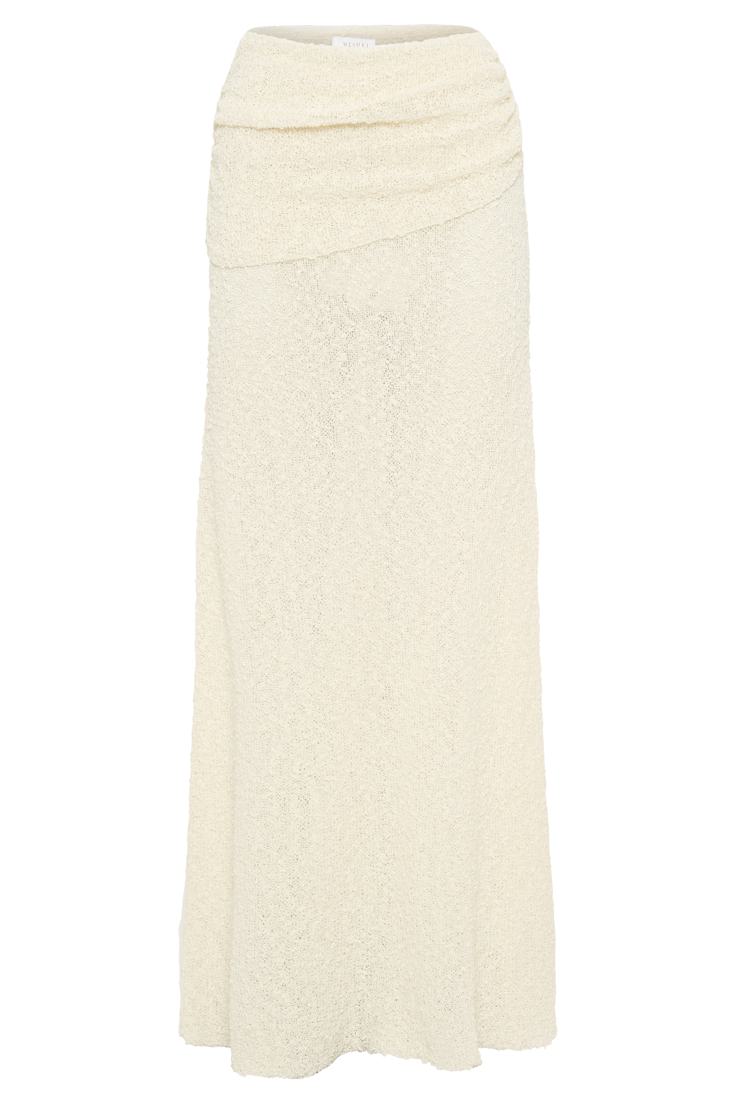 Petra Ruched Knit Maxi Skirt - Ivory #12