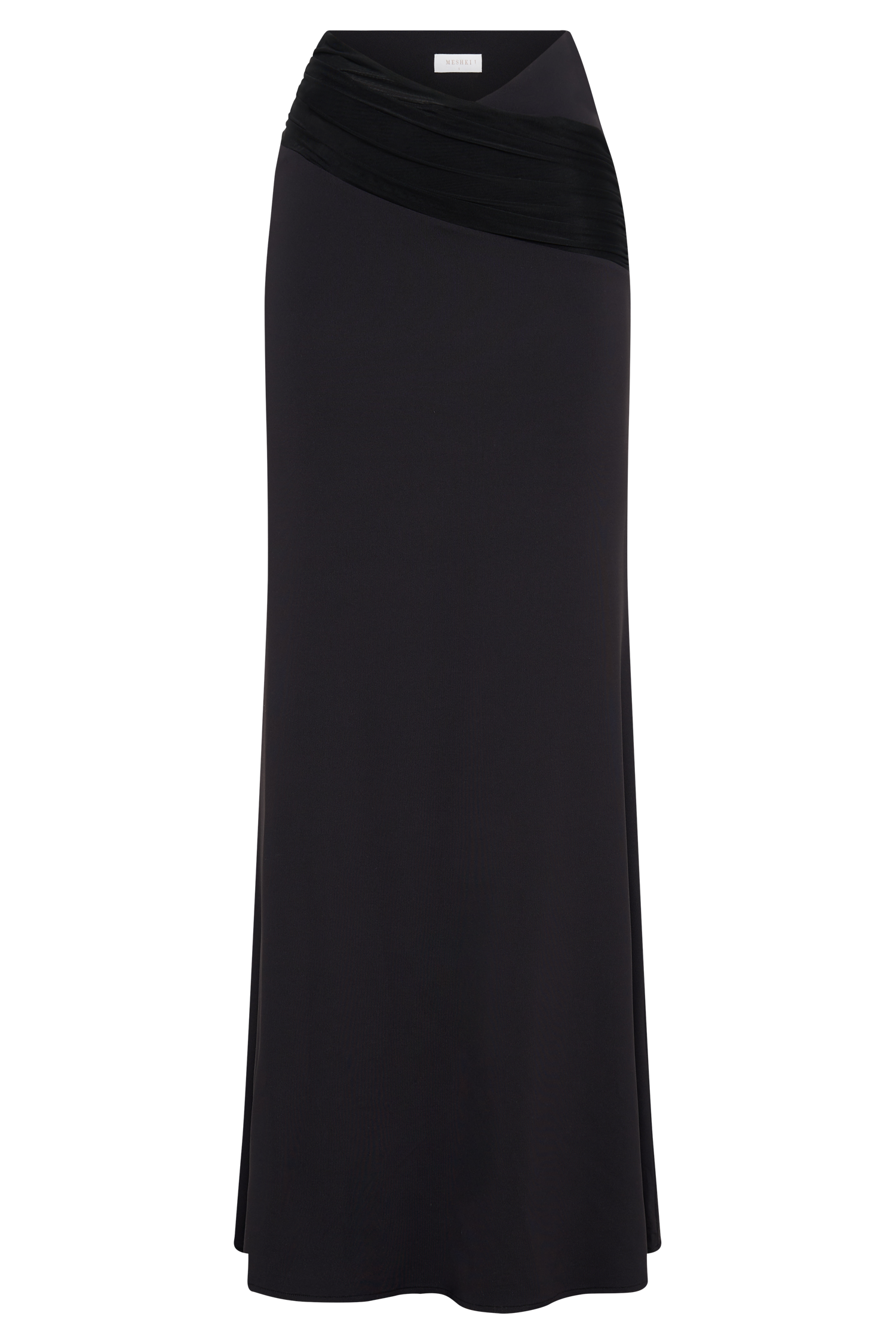 Roman Natural Elastic Waist Mesh Layered A Line Skirt Roman Natural Elastic Waist Mesh Layered A Line Skirt