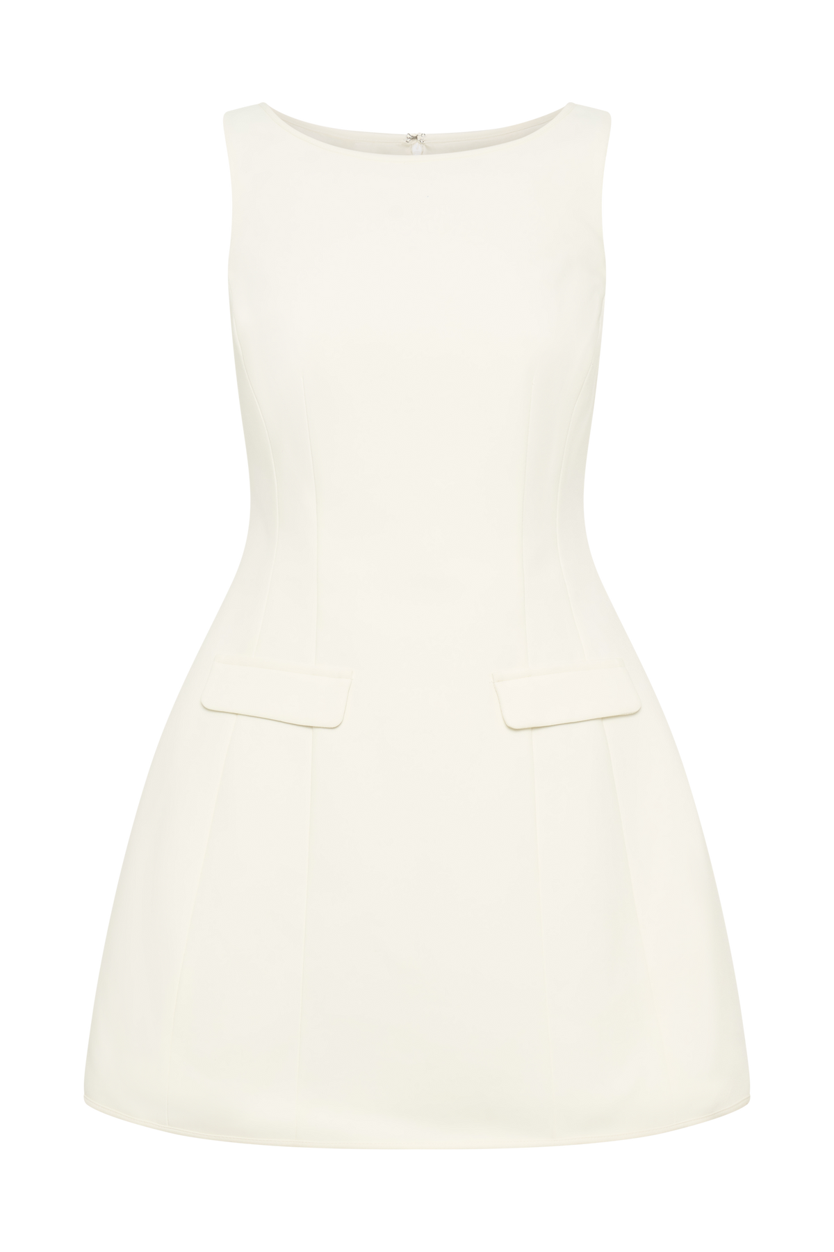 Evanna Sleeveless Suiting Mini Dress - Ivory
