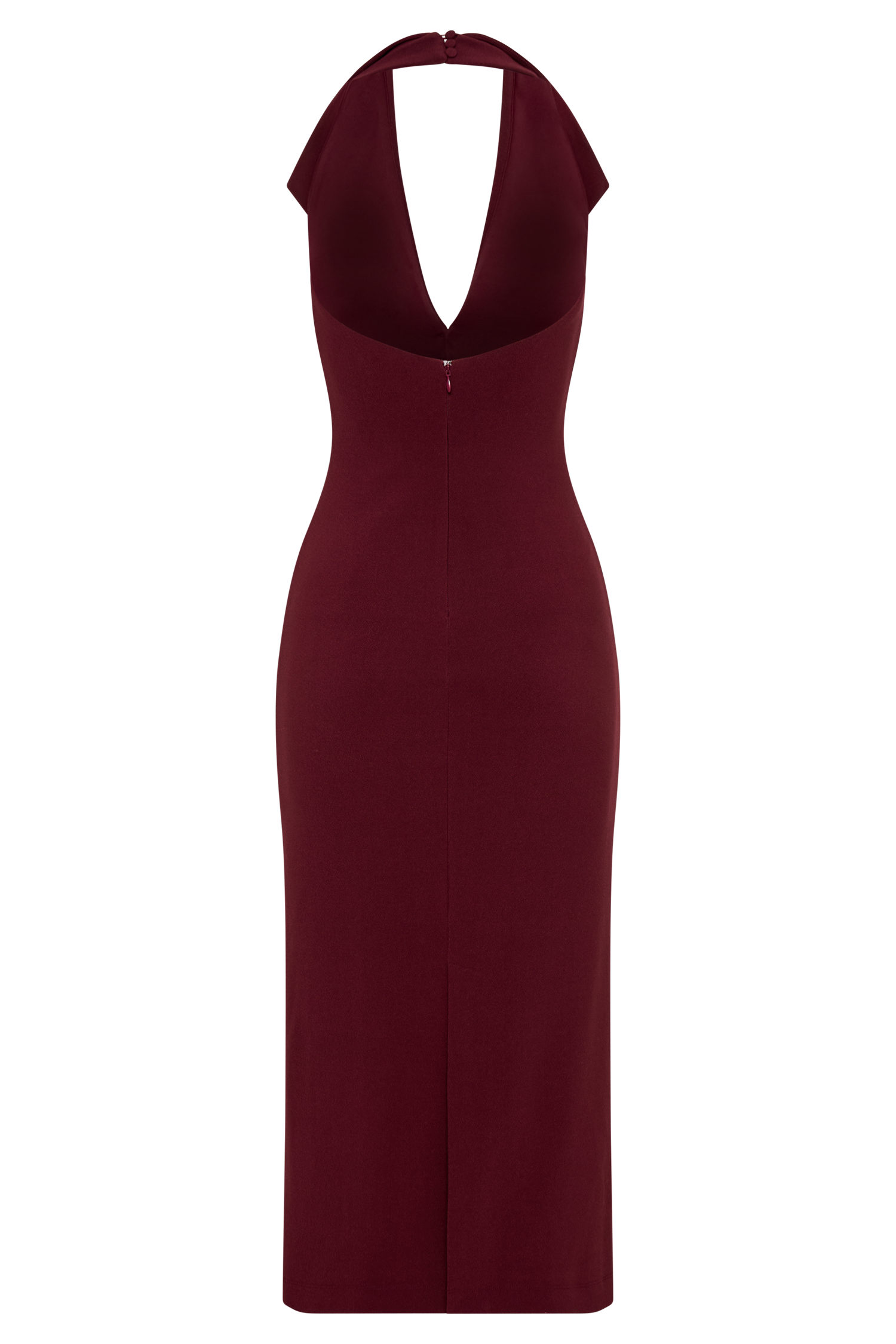 Annita Crepe Halter Midi Dress / Merlot | Meshki | XXL Annita Crepe Halter Midi Dress / Merlot | Meshki | XXL
