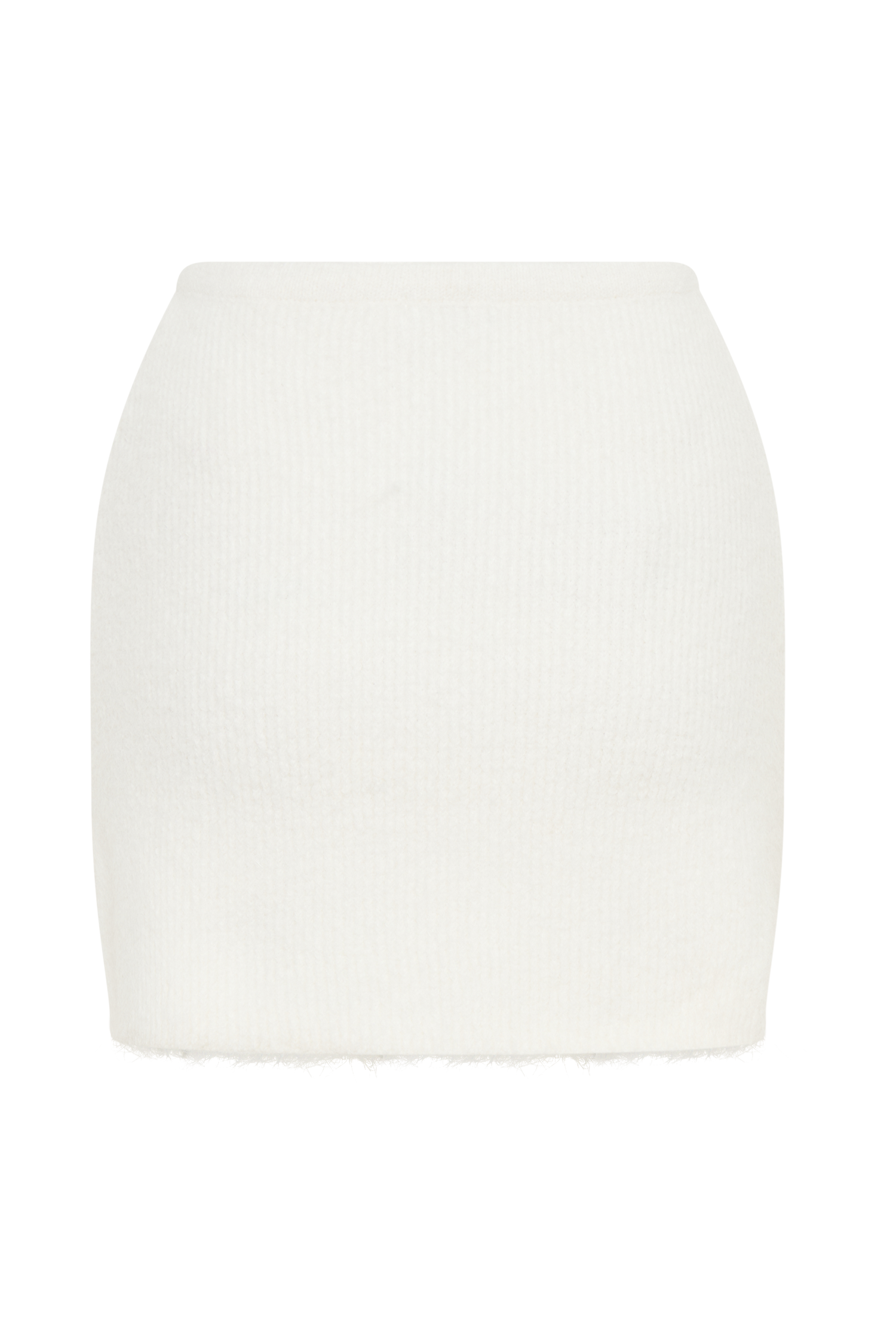 Baxter Fluffy Knit Mini Skirt Ivory MESHKI US