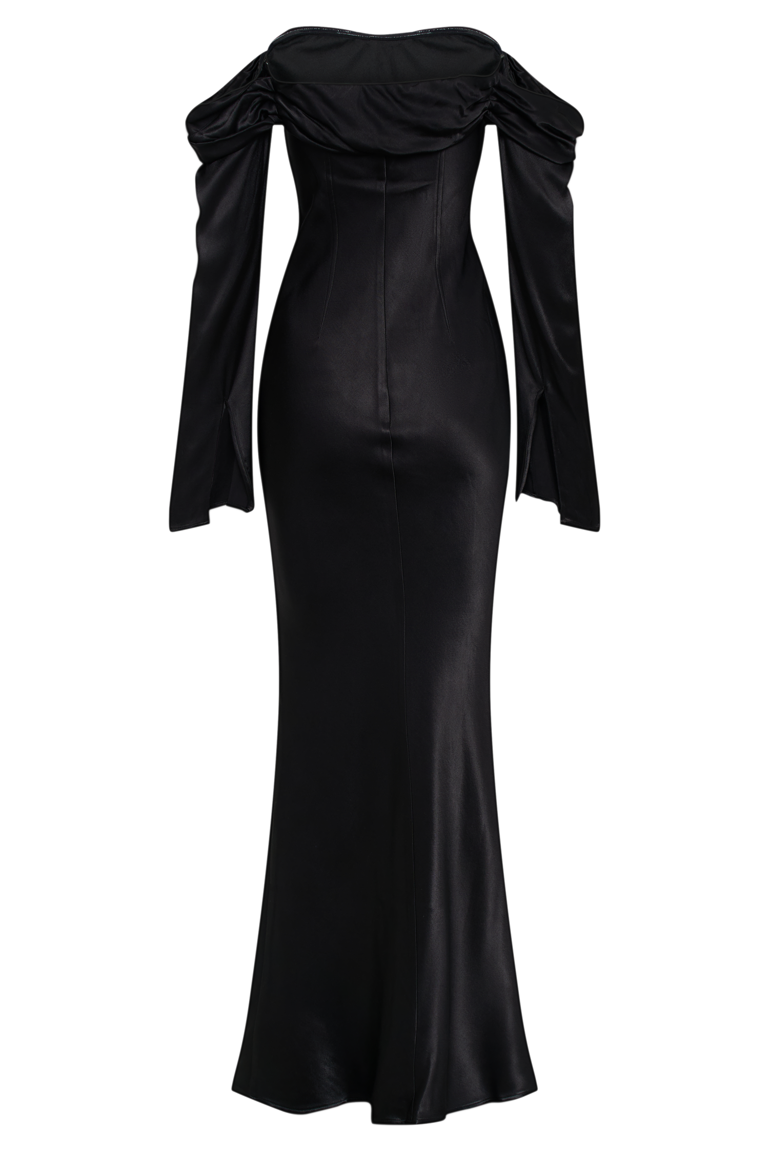 Giselle Off Shoulder Cowl Neck Maxi Dress - Black | MESHKI US Giselle Off Shoulder Cowl Neck Maxi Dress - Black | MESHKI US