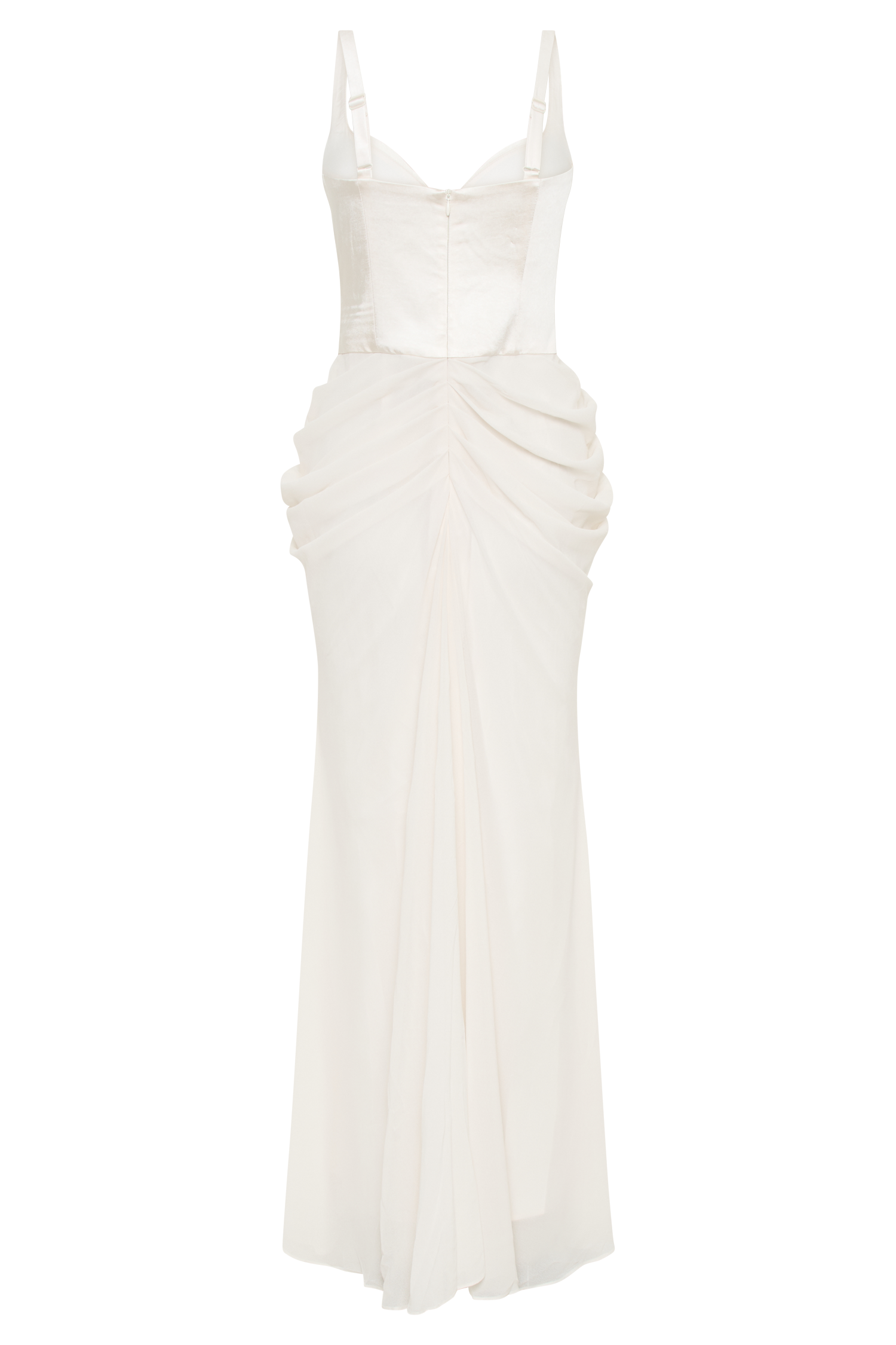 Leila Satin Corset Maxi Dress - Ivory | MESHKI US Leila Satin Corset Maxi Dress - Ivory | MESHKI US
