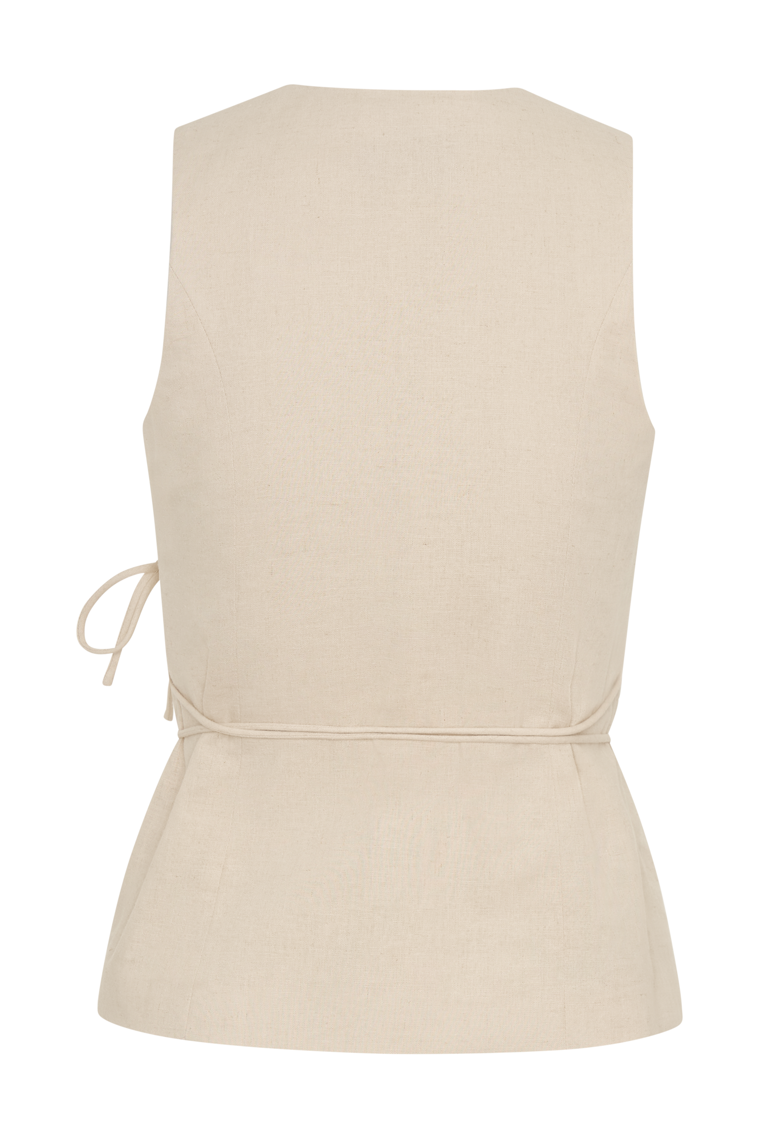 Brandi Linen Sleeveless Wrap Top - Wheat Marle #6