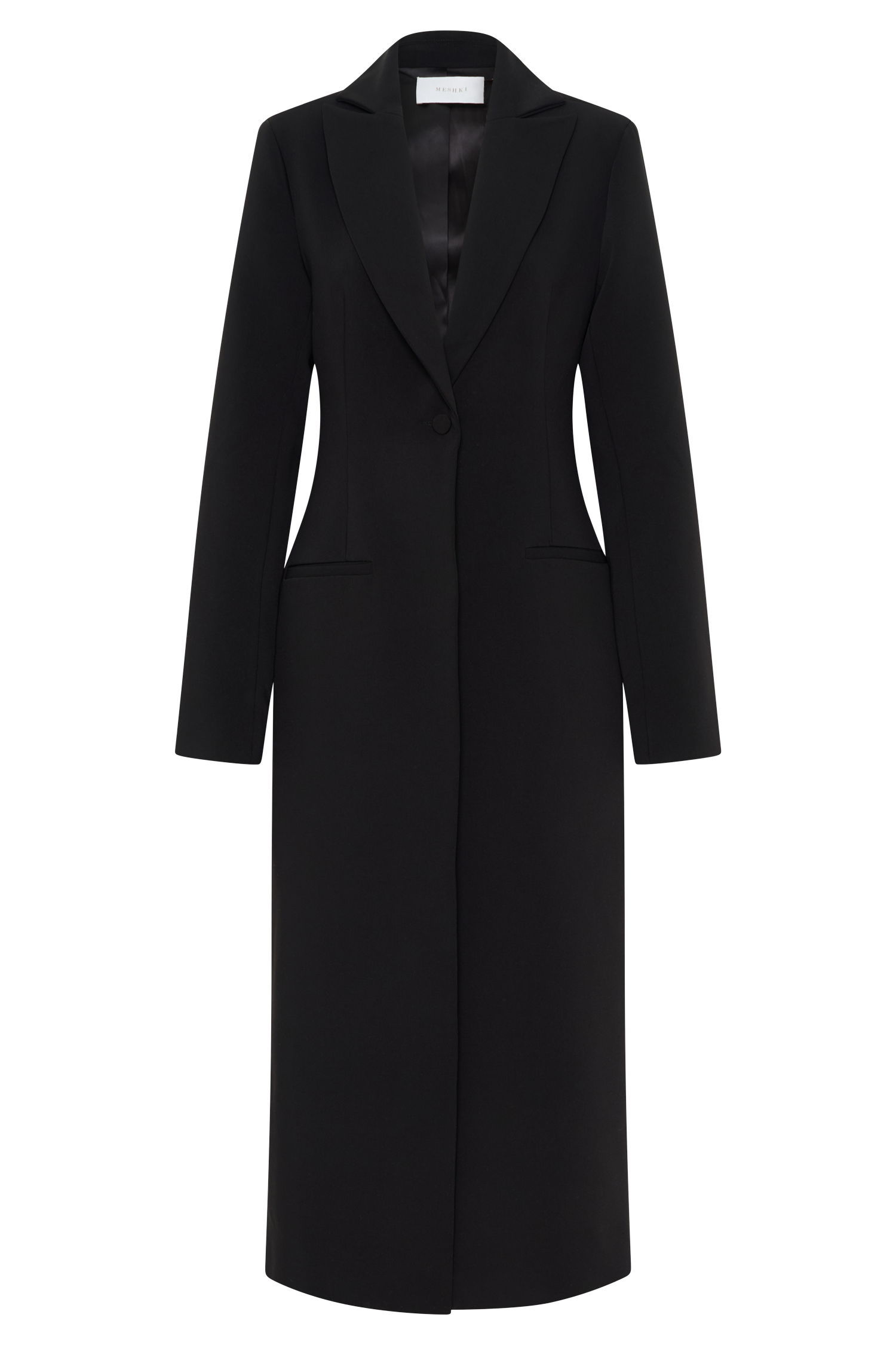 black long dress coat Caviar Suiting Coat - Black
