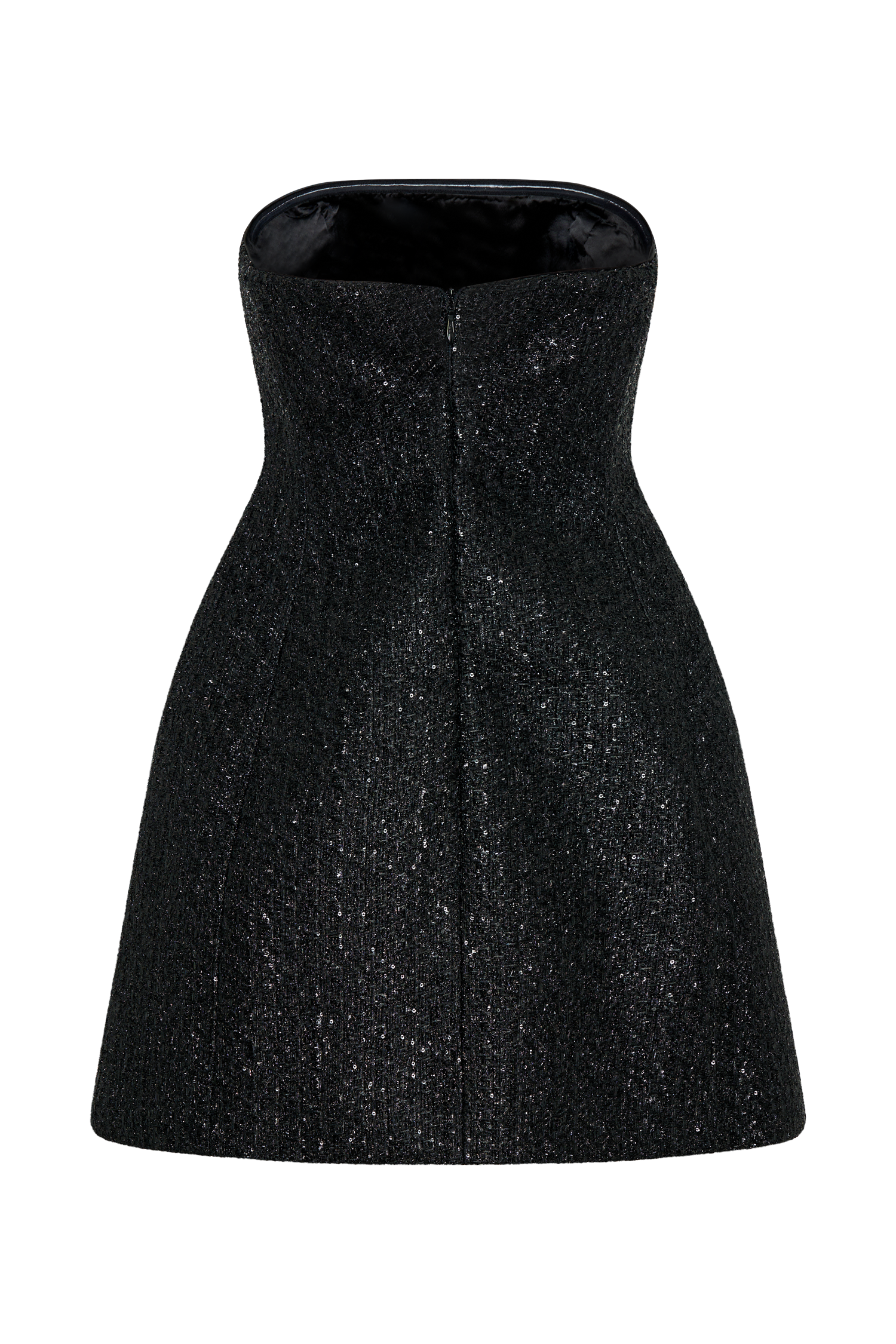 Gala Strapless Tweed Mini Dress - Black #7