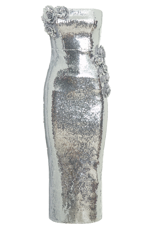 Silver Midi Dresses - Shop Online | MESHKI US Silver Midi Dresses - Shop Online | MESHKI US