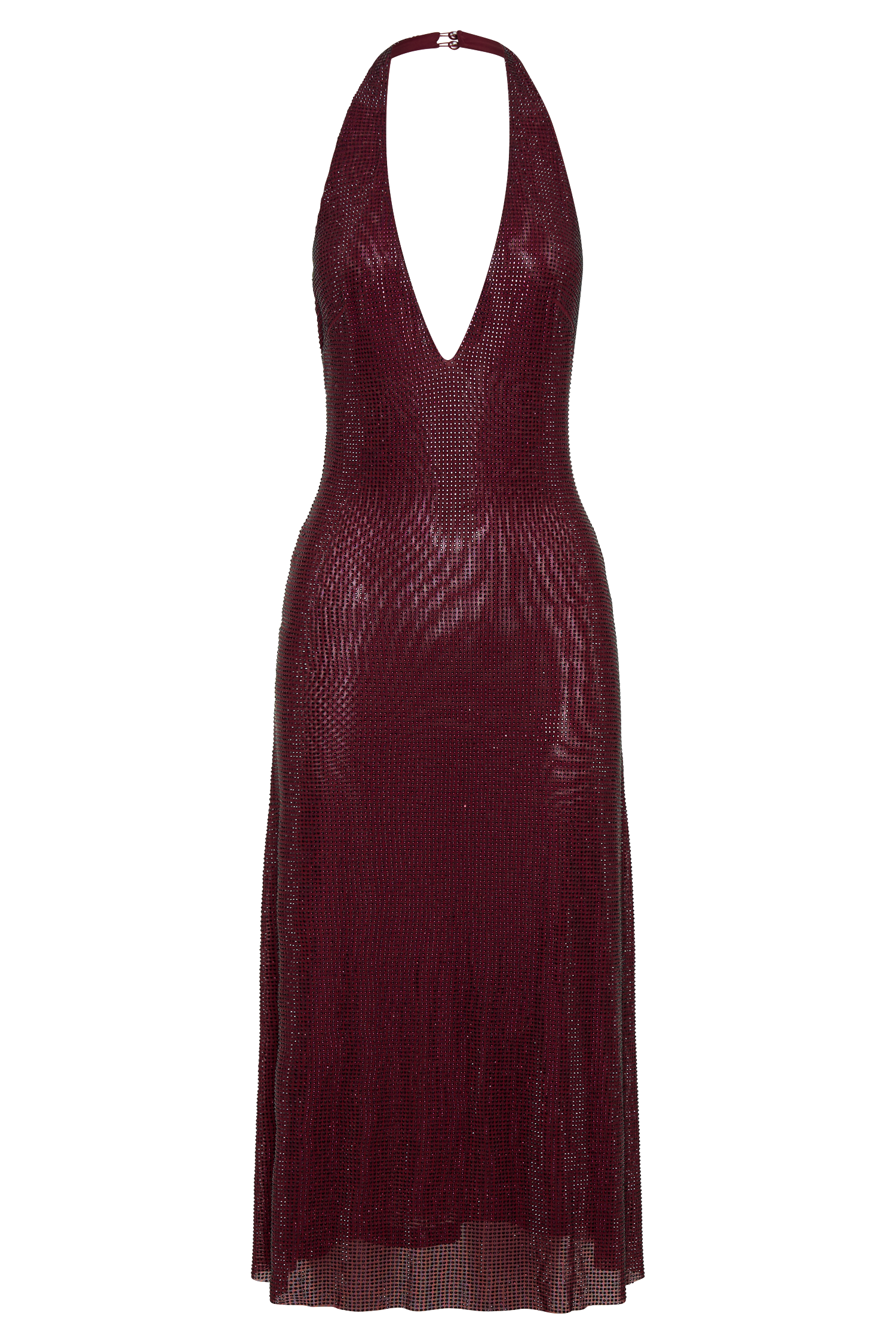 Genie Diamante Halter Midi Dress / Mahogany | MESHKI | XXL Genie Diamante Halter Midi Dress / Mahogany | MESHKI | XXL