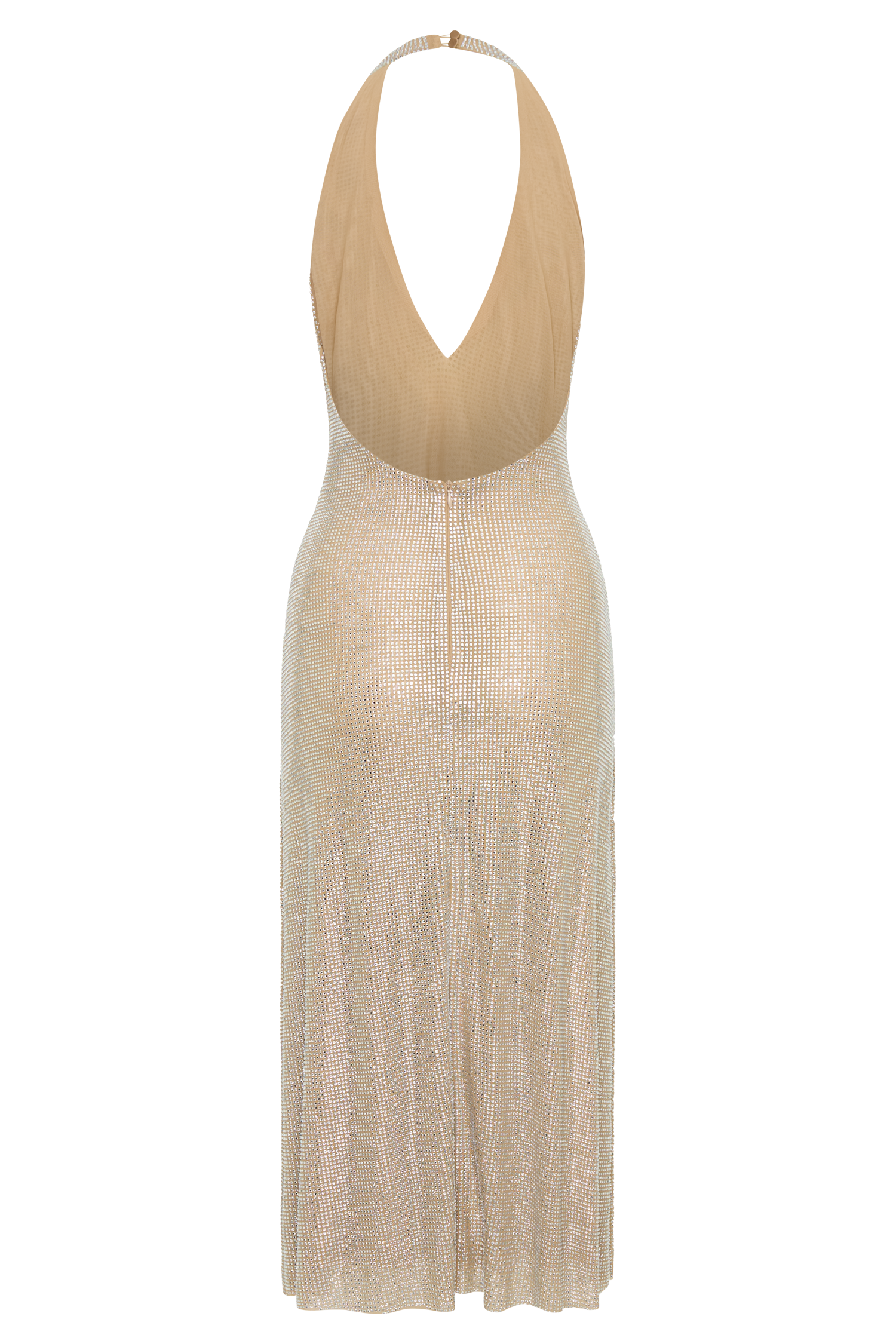 genie diamante halter midi dress nude Genie Diamante Halter Midi Dress / Nude | MESHKI