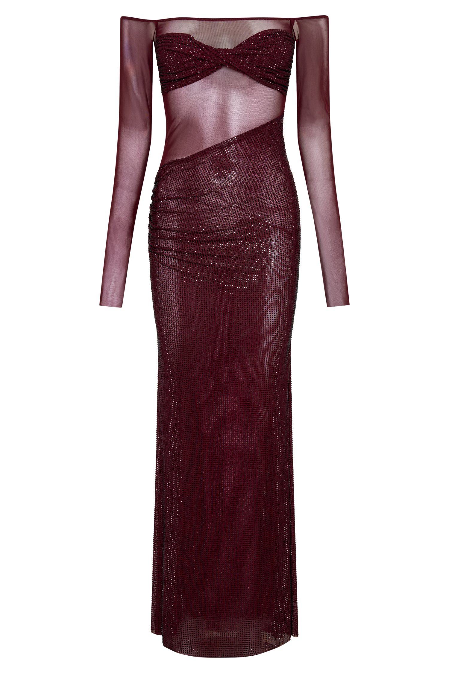 Nash Diamante Off Shoulder Maxi Dress / Mahogany | Meshki | 3XL Nash Diamante Off Shoulder Maxi Dress / Mahogany | Meshki | 3XL