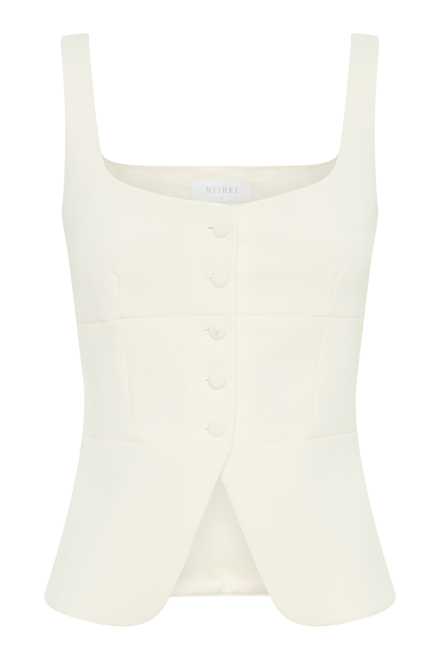 missguided square neck peplum top in white