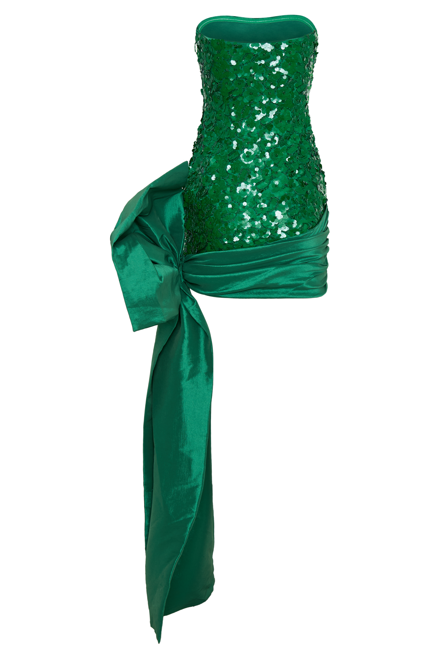 Franka Strapless Bow Mini Dress / Emerald | MESHKI | XXS Franka Strapless Bow Mini Dress / Emerald | MESHKI | XXS