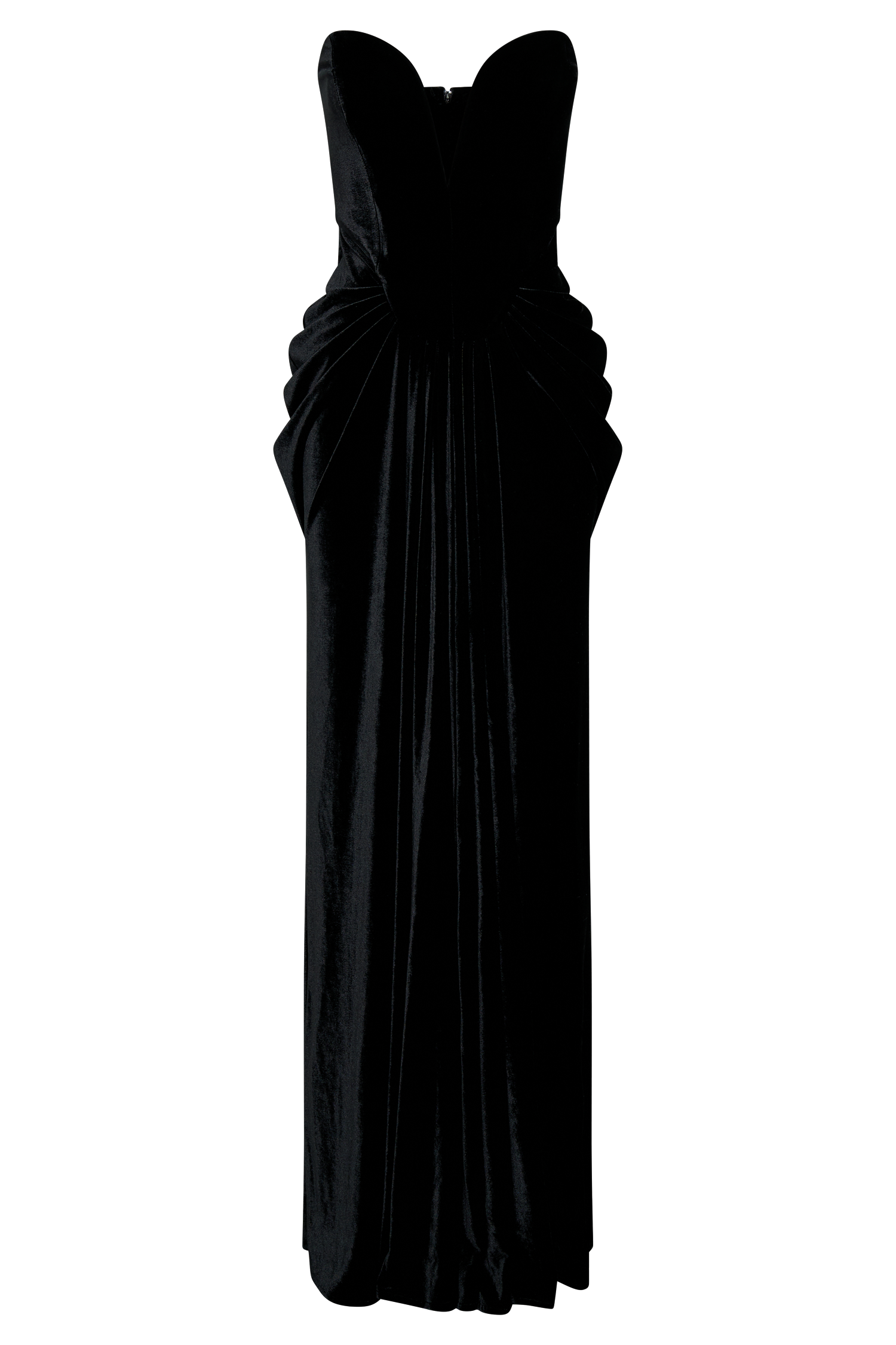 Paige Strapless Velvet Maxi Dress - Black