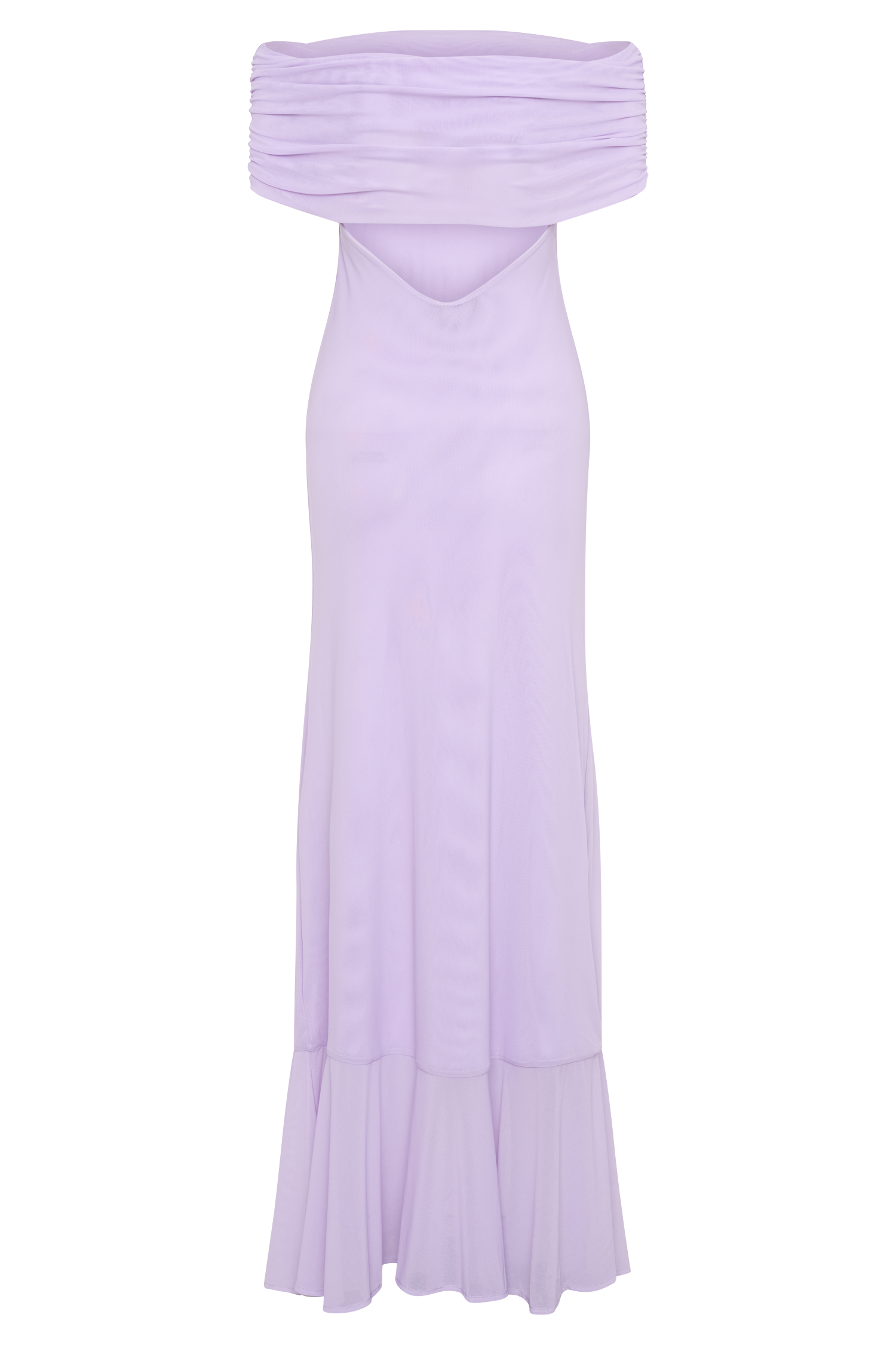 meshki purple dress Audrey Off Shoulder Mesh Maxi Dress / Lilac | MESHKI