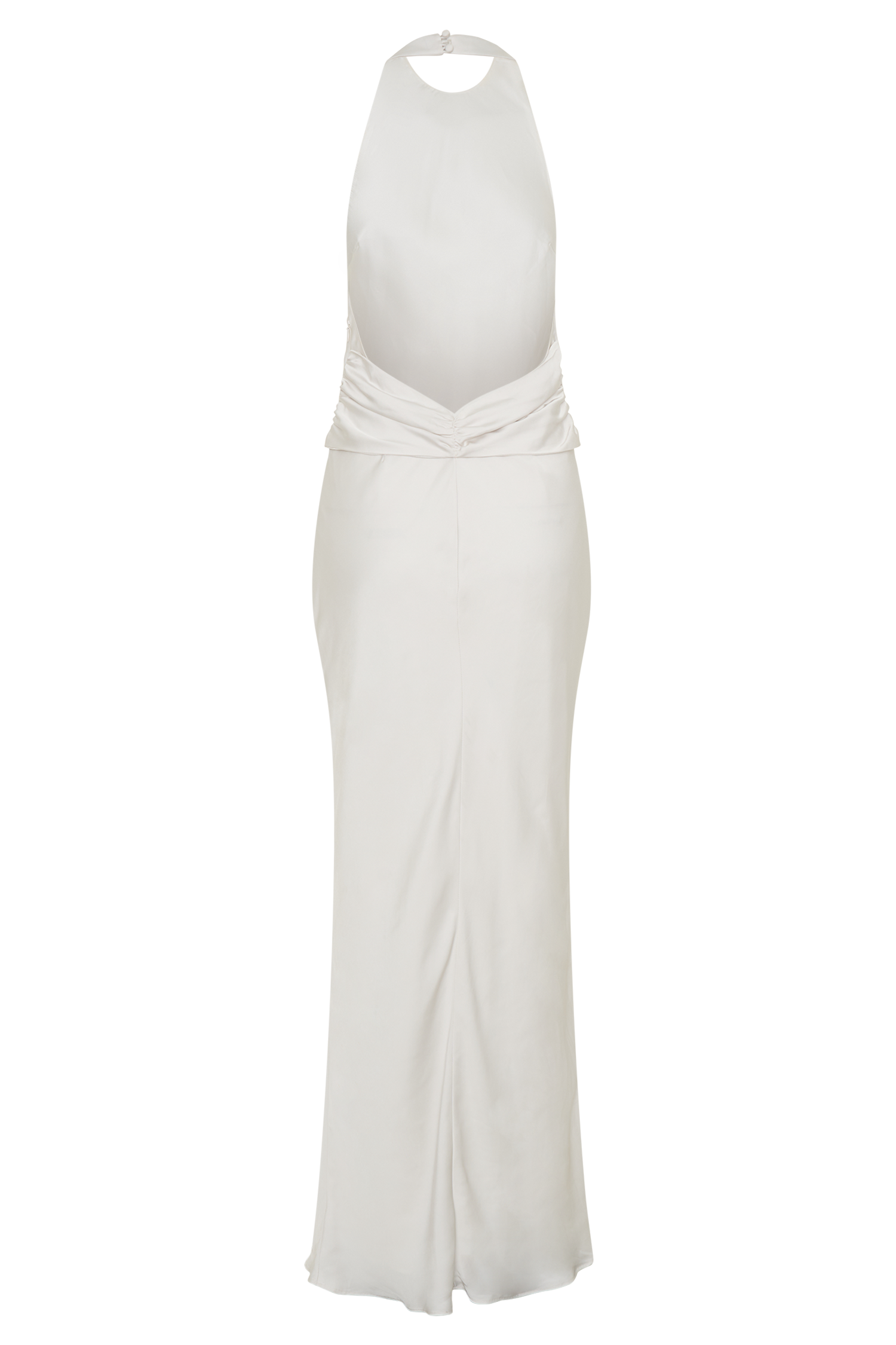 Rinna Satin Halter Maxi Dress - Ivory | MESHKI US Rinna Satin Halter Maxi Dress - Ivory | MESHKI US
