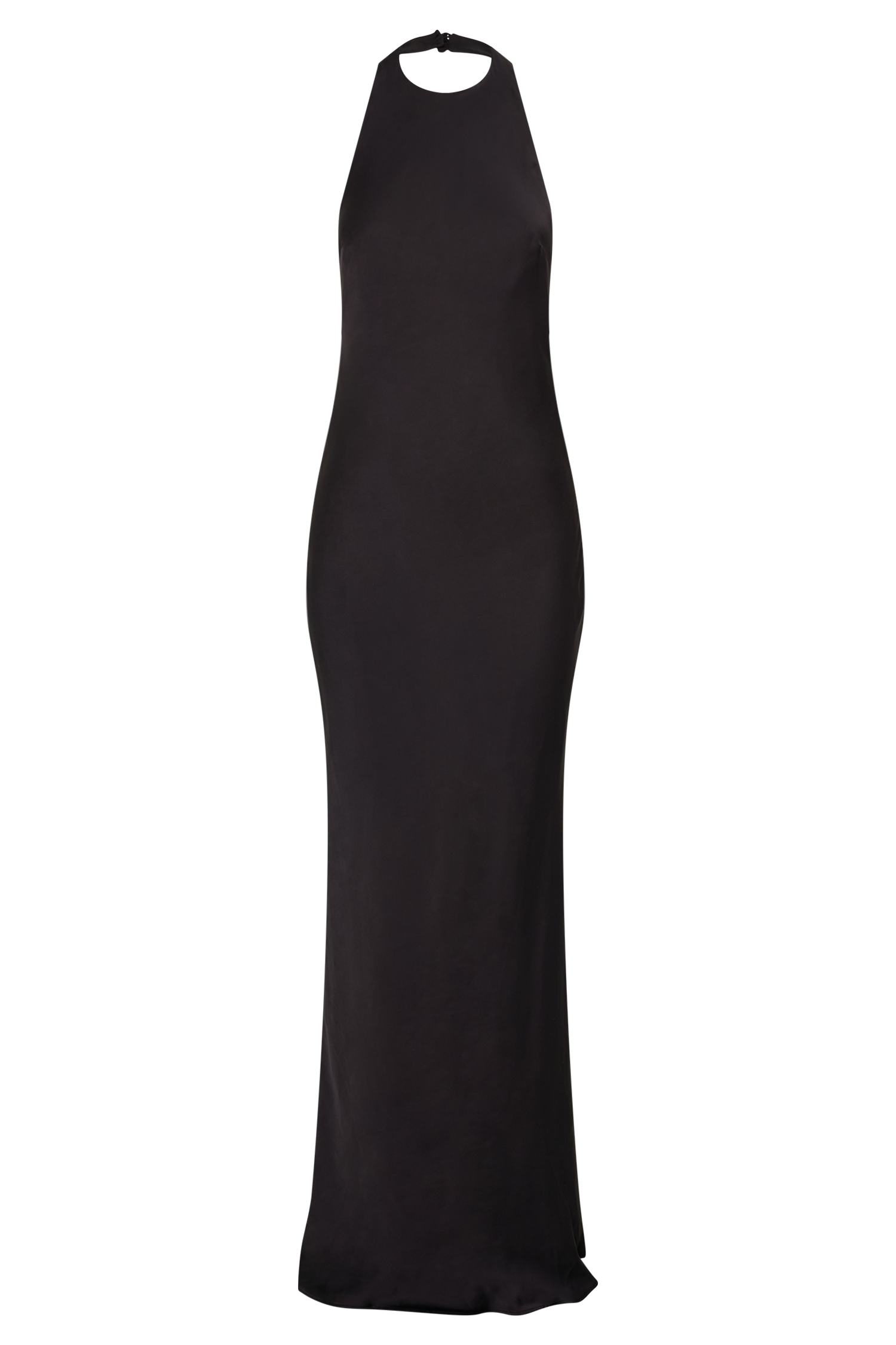 Rinna Satin Halter Maxi Dress - Black | MESHKI US Rinna Satin Halter Maxi Dress - Black | MESHKI US