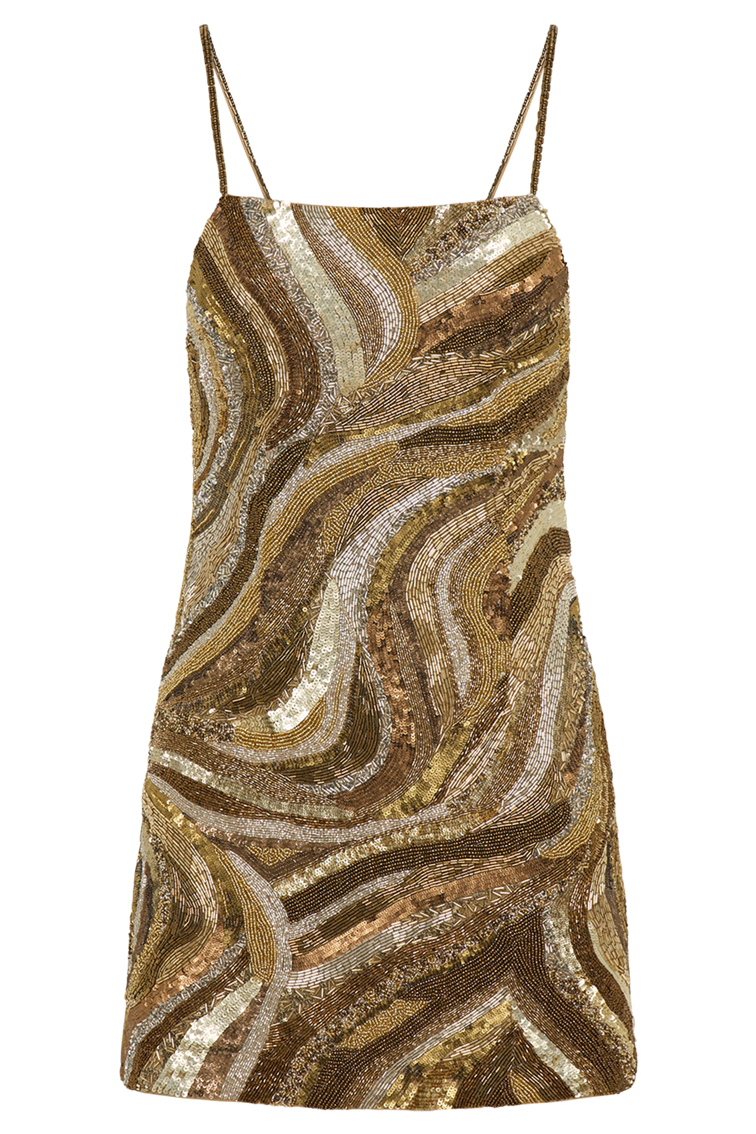 Eloise Hand Beaded Mini Dress - Gold Swirl Print | MESHKI US Eloise Hand Beaded Mini Dress - Gold Swirl Print | MESHKI US