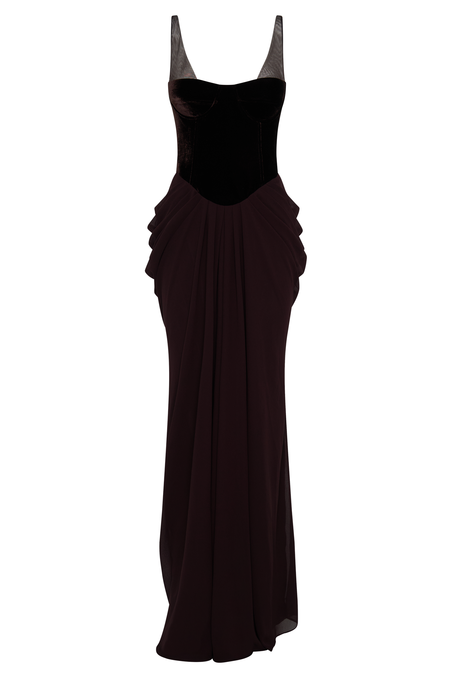 Roxanne Velvet Corset Maxi Dress - Cacao Brown | MESHKI US Roxanne Velvet Corset Maxi Dress - Cacao Brown | MESHKI US